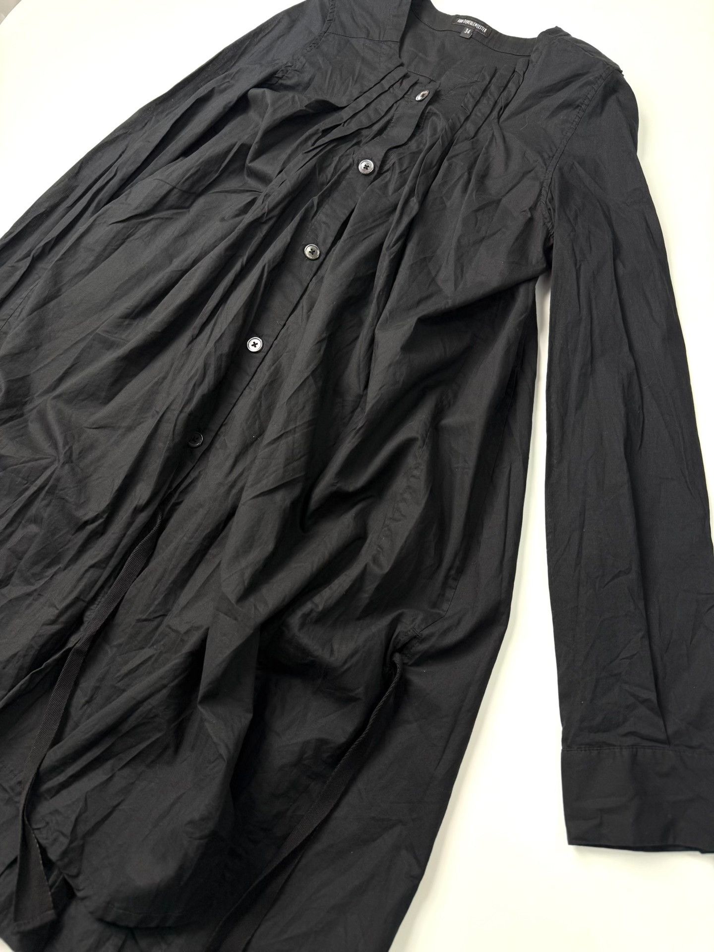 Ann Demeulemeester Ann Demeulemeester Black Pleated Shirt Dress Size XXS / US 00 / IT 34 - 3 Thumbnail
