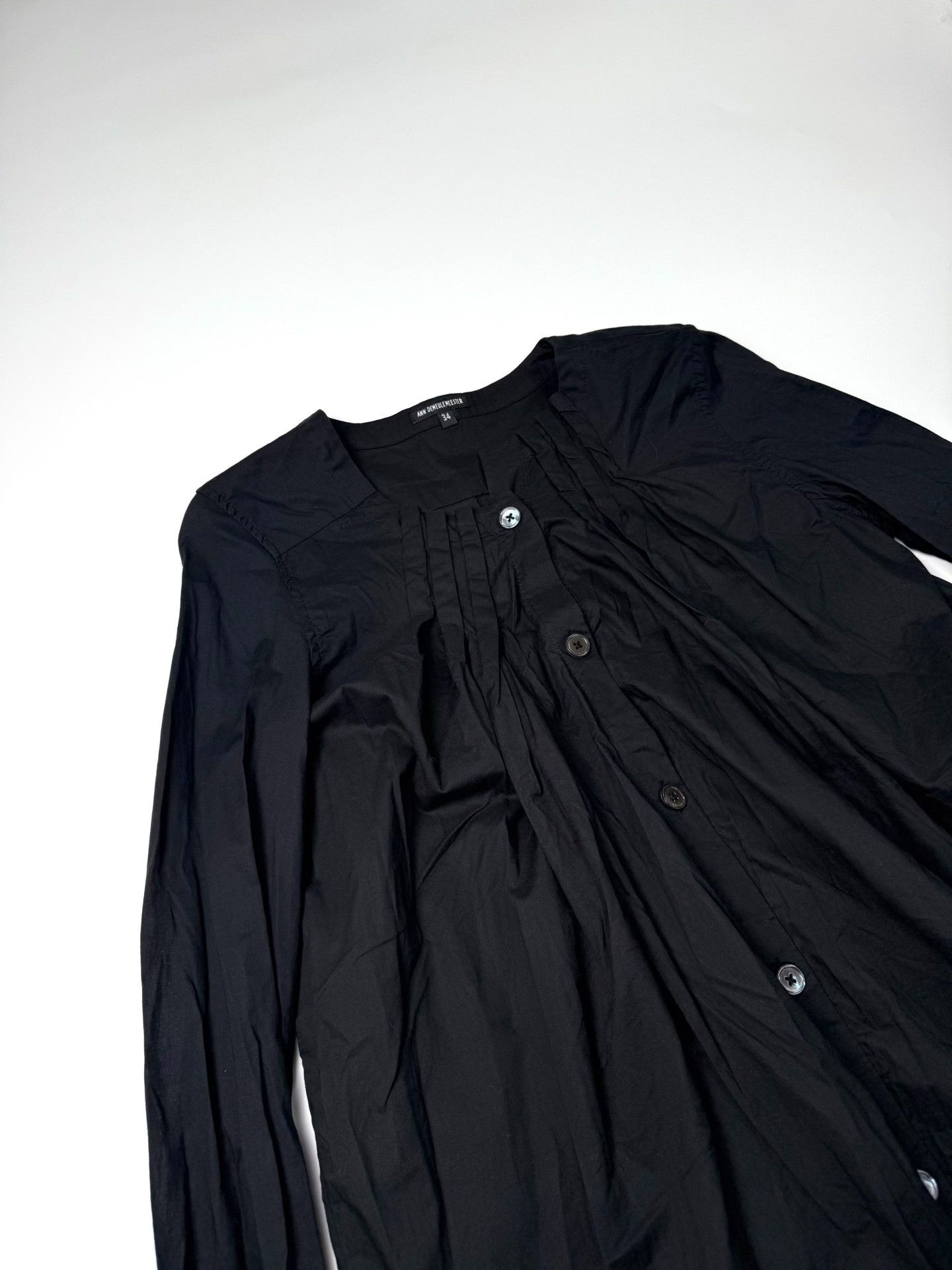 Ann Demeulemeester Ann Demeulemeester Black Pleated Shirt Dress Size XXS / US 00 / IT 34 - 4 Thumbnail