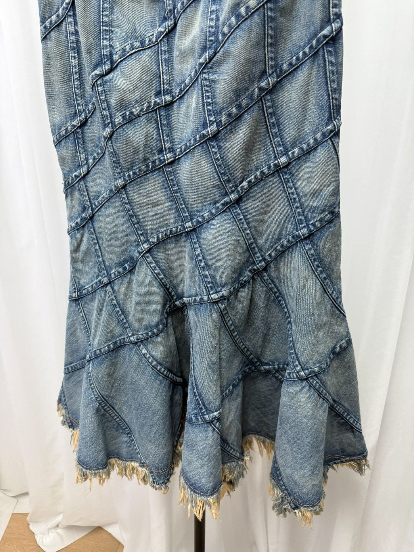 Junya Watanabe Junya Watanabe 2005SS Plaid Washed Mermaid Skirt Size 38" / US 16 / IT 52 - 6 Thumbnail