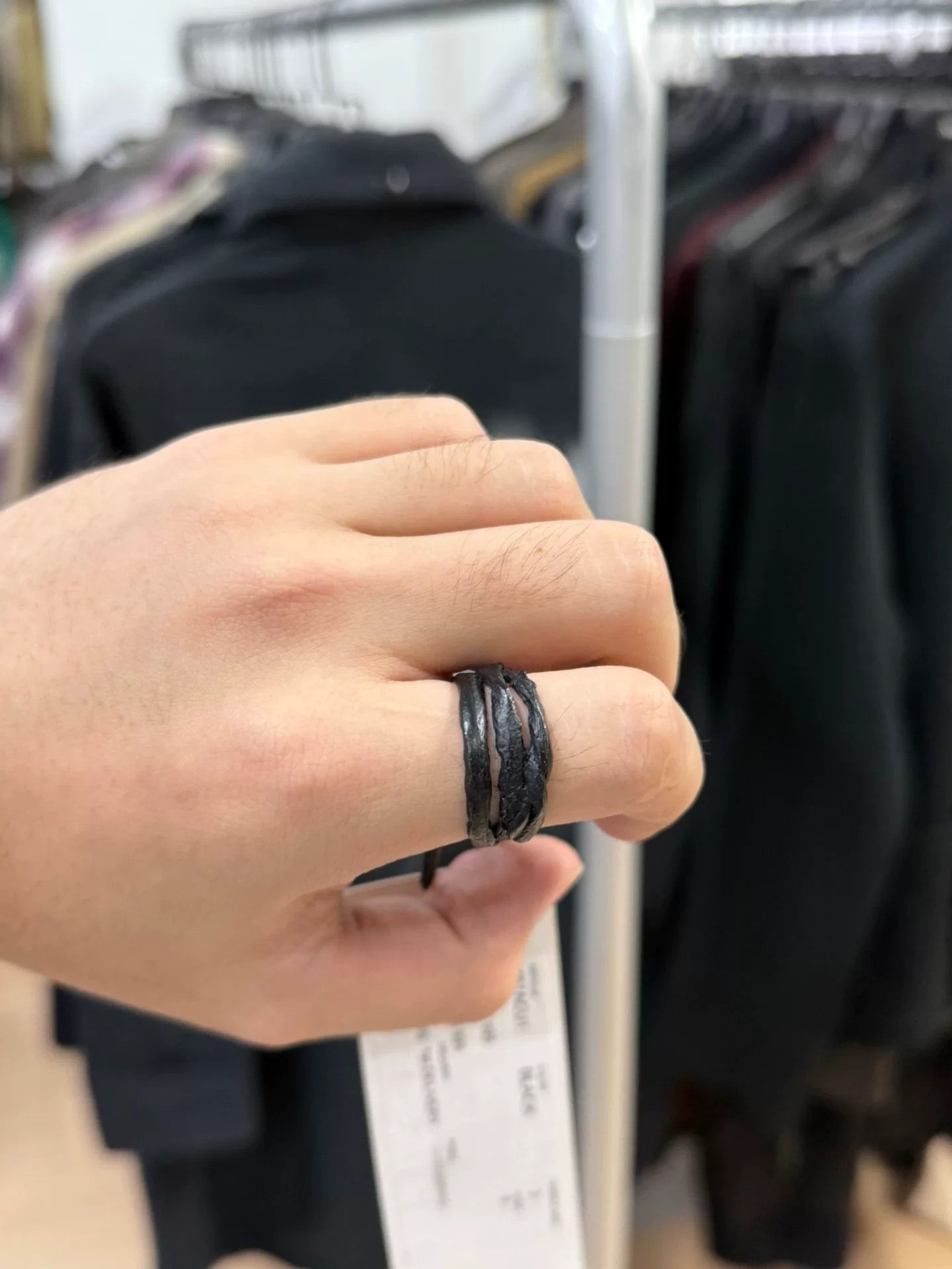 Julius Julius 925 Silver Black Lacquer Ring Size ONE SIZE - 6 Thumbnail
