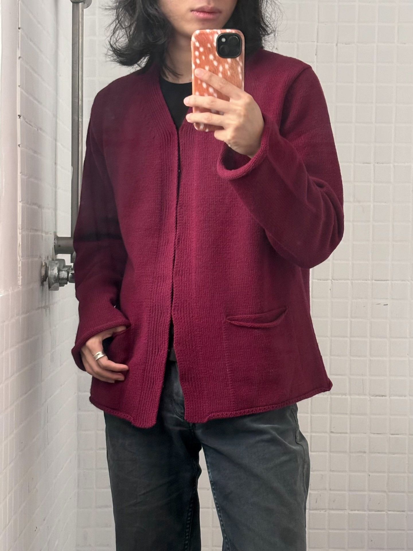 Comme des Garcons Homme Plus Comme des Garçons AW2000 Bordeaux Red Sweater Size US L / EU 52-54 / 3 - 2 Thumbnail