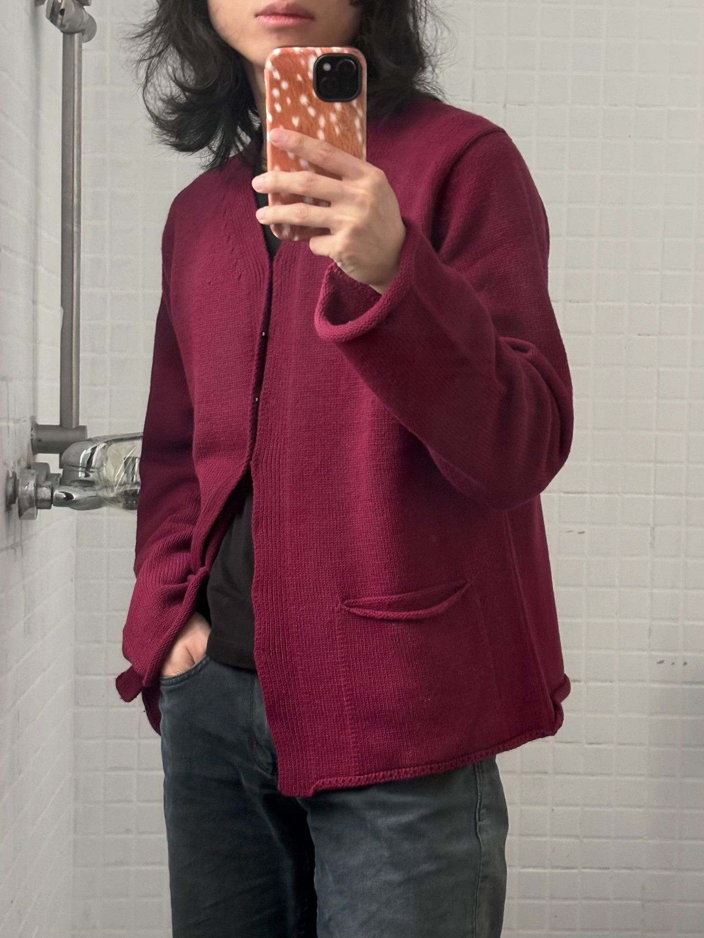 Comme des Garcons Homme Plus Comme des Garçons AW2000 Bordeaux Red Sweater Size US L / EU 52-54 / 3 - 3 Thumbnail
