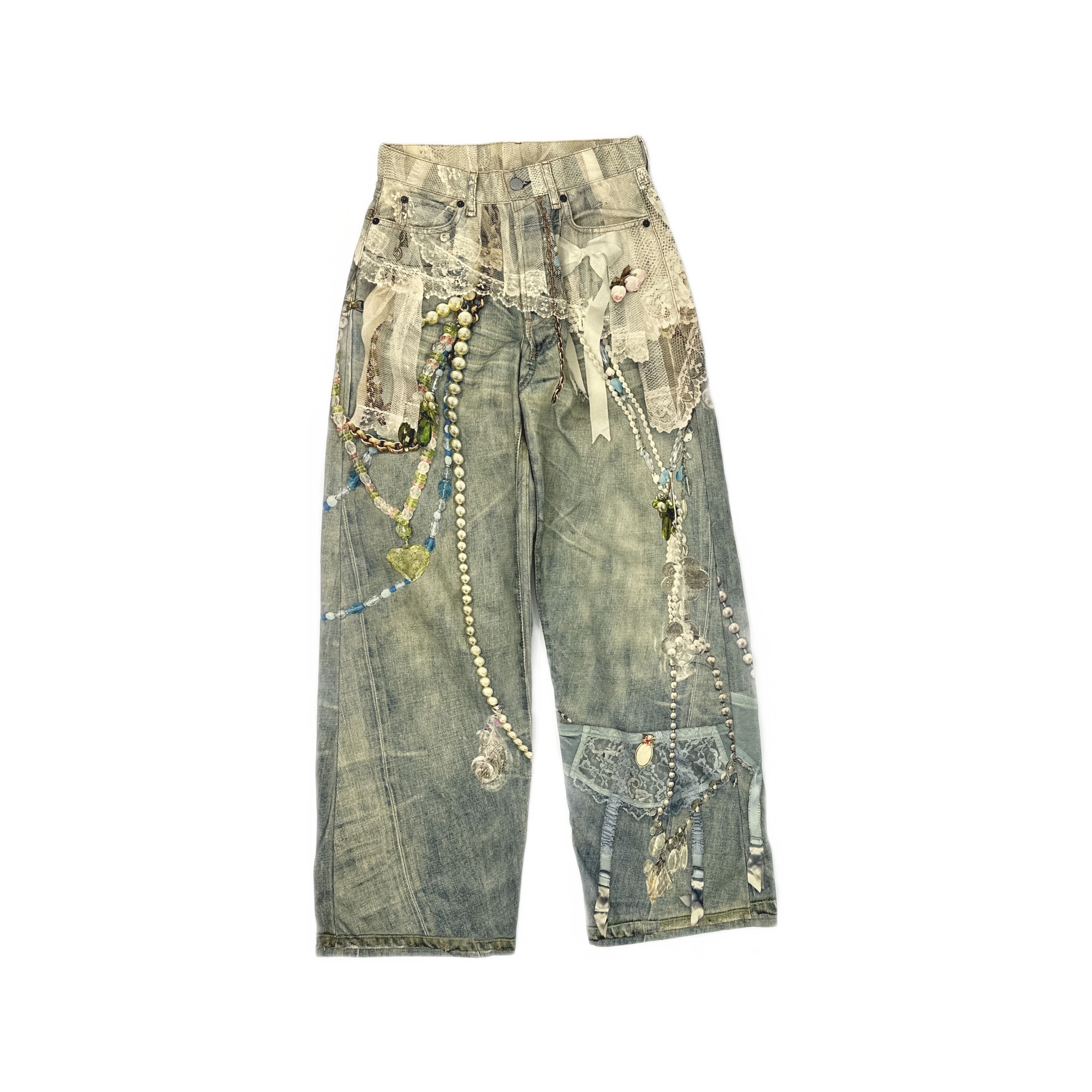 Acne Studios Acne Studios 3D Pearl Print 1981 Jeans XXS Size US 40 / EU 56 - 2 Thumbnail
