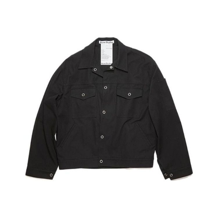 Acne Studios Acne Studios Black Twill Collared Jacket 48 Size US M / EU 48-50 / 2 - 2 Thumbnail