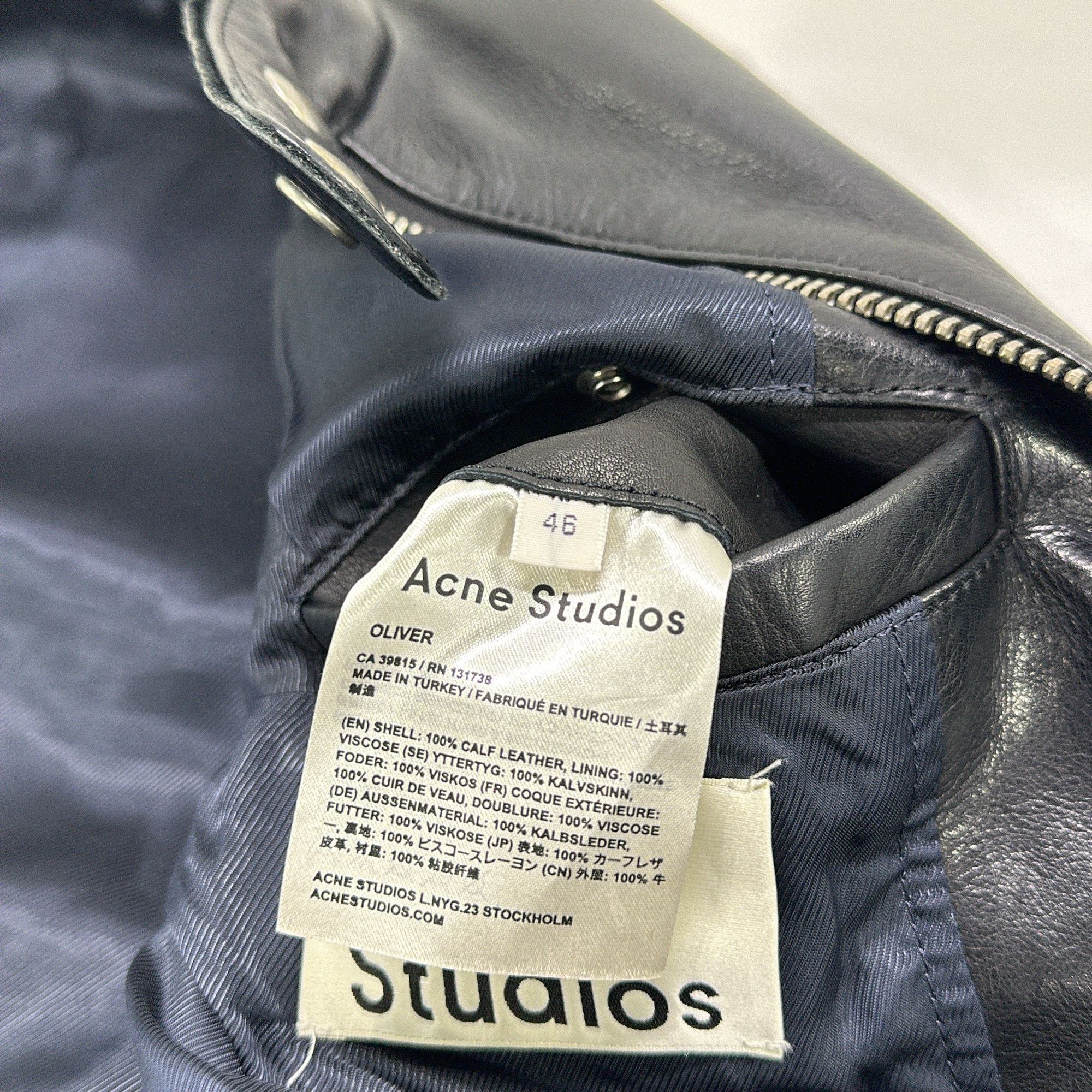 Acne Studios Acne Studios Oliver Calf Leather Jacket 46 Size US S / EU 44-46 / 1 - 5 Thumbnail