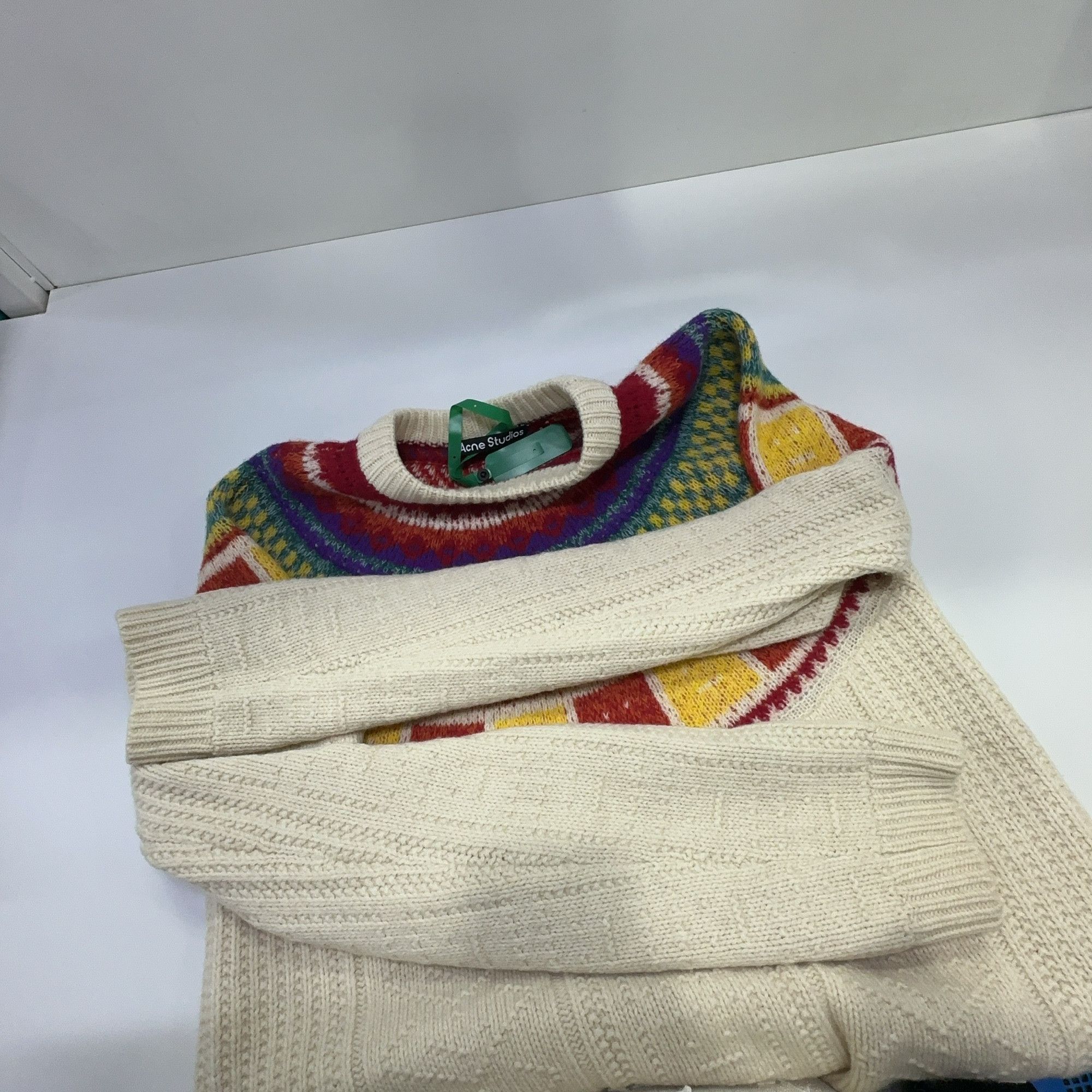 Acne Studios Acne Studios Geometric Fair Isle Wool Sweater Size L Size US L / EU 52-54 / 3 - 5 Thumbnail