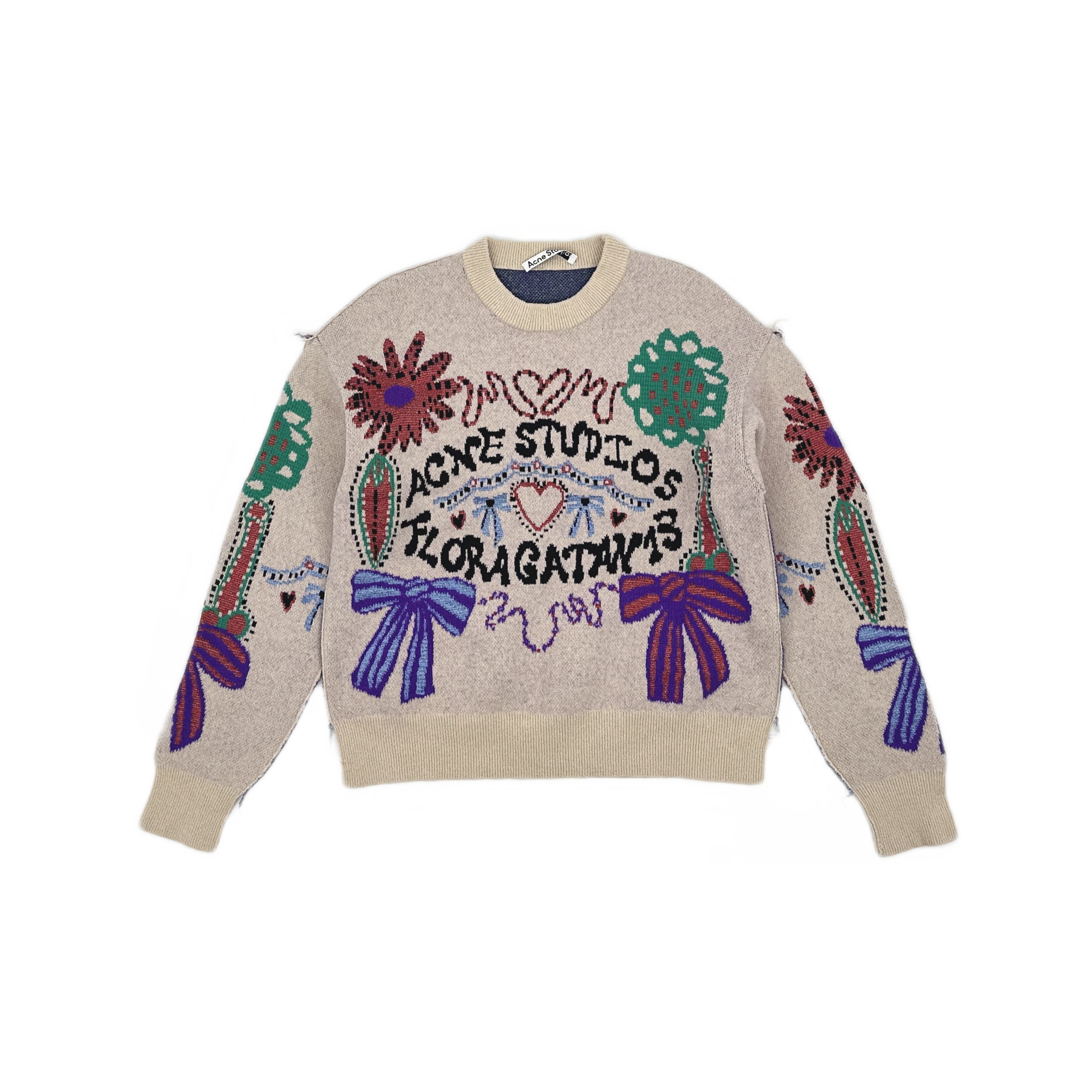 Acne Studios Acne Studios Floragatan 13 Intarsia Sweater Size M Size US M / EU 48-50 / 2 - 2 Thumbnail