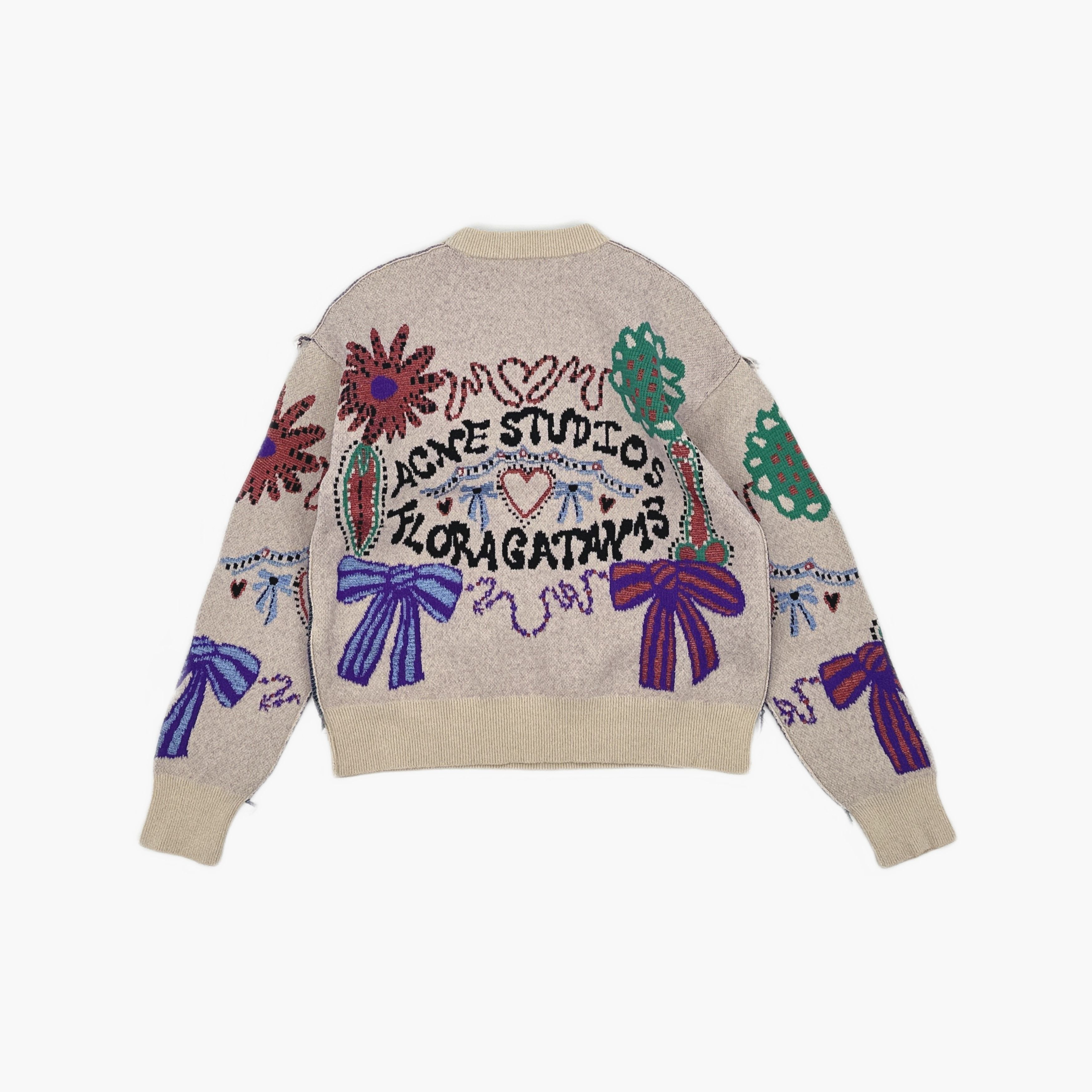 Acne Studios Acne Studios Floragatan 13 Intarsia Sweater Size M Size US M / EU 48-50 / 2 - 3 Thumbnail