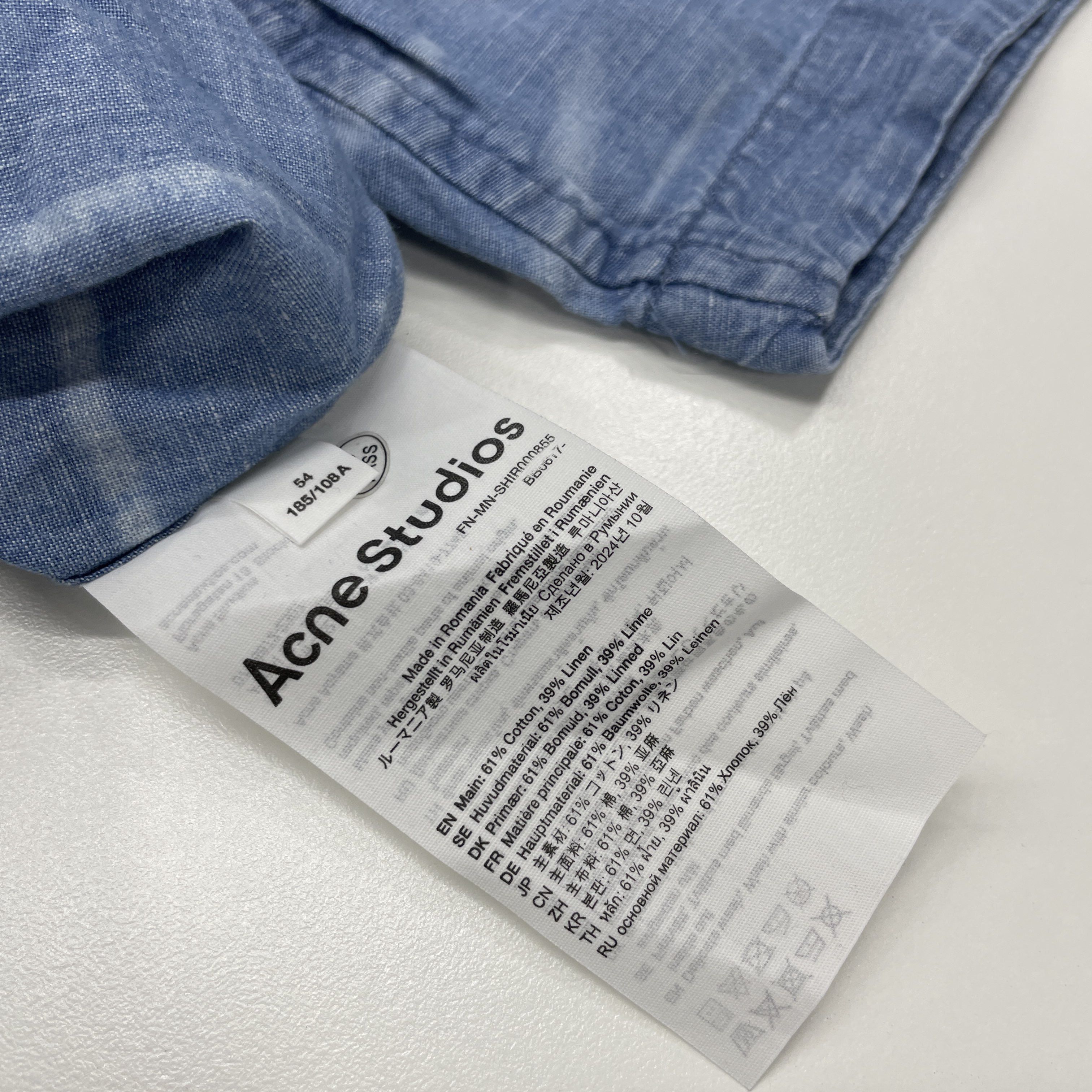 Acne Studios Acne Studios Faded Logo Short Sleeve Shirt Size 54 Size US L / EU 52-54 / 3 - 5 Thumbnail