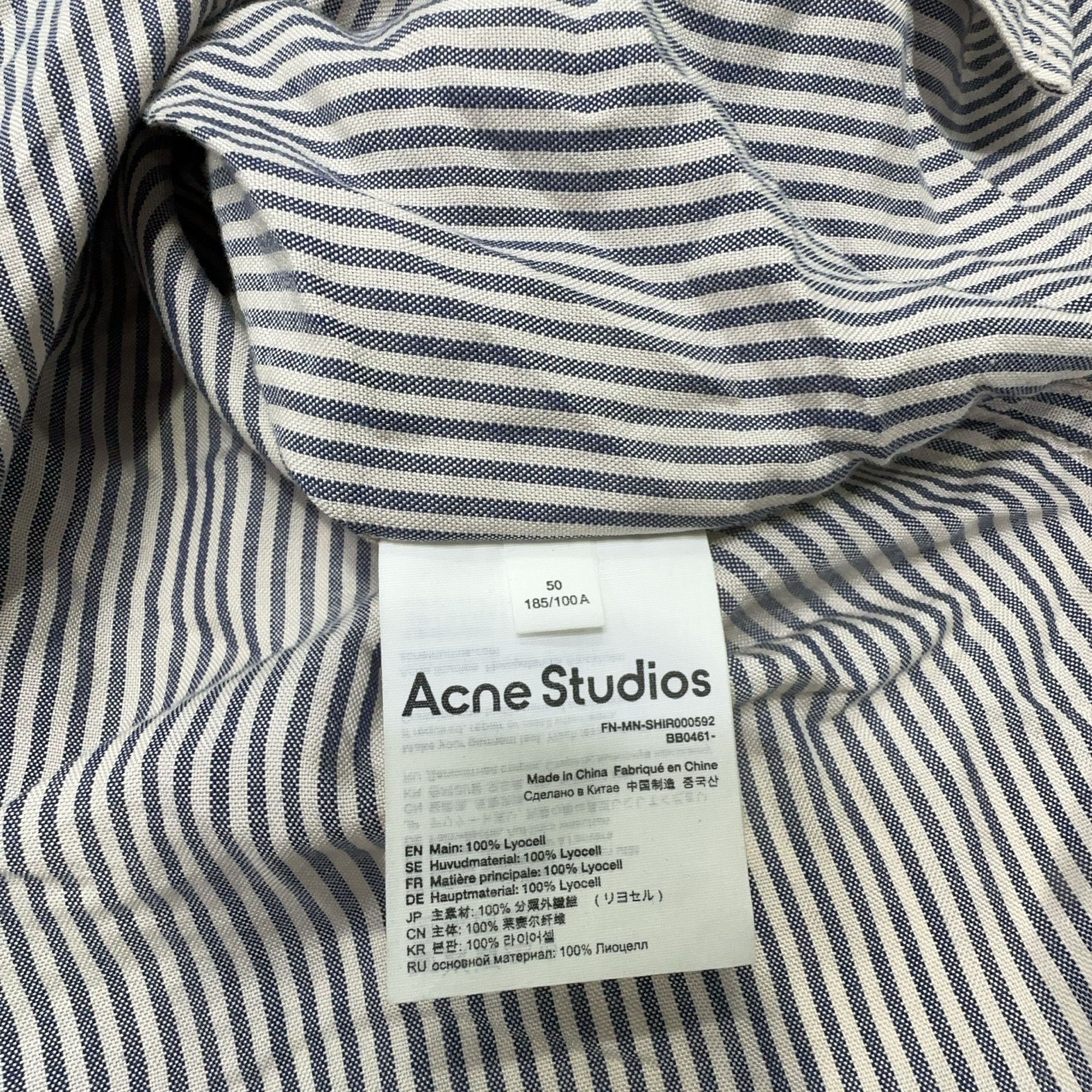 Acne Studios Acne Studios Striped Button Up Shirt 50 Size US M / EU 48-50 / 2 - 5 Thumbnail