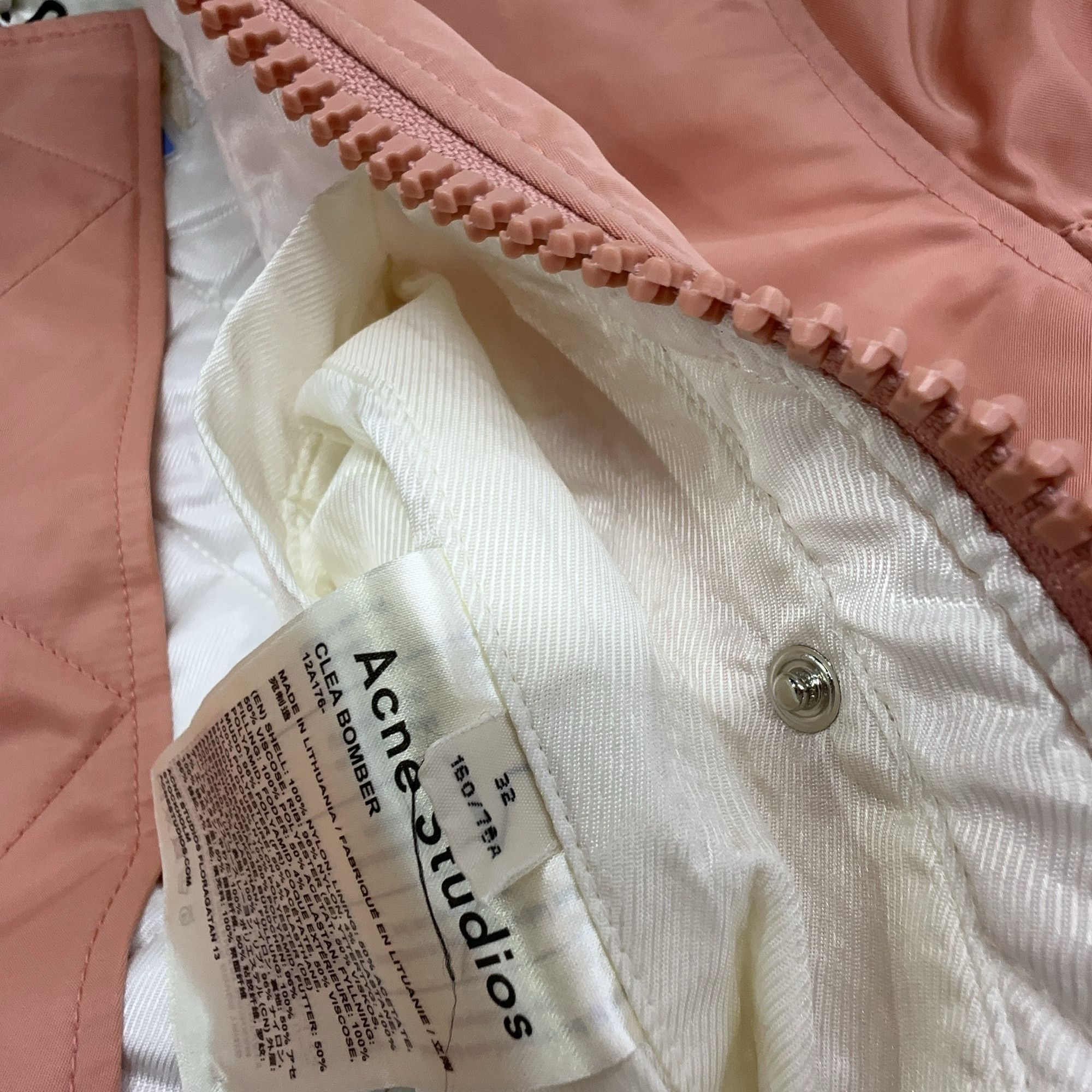 Acne Studios Acne Studios Pink Clea Bomber Jacket Size 32 Size XXS / US 00 / IT 34 - 4 Thumbnail
