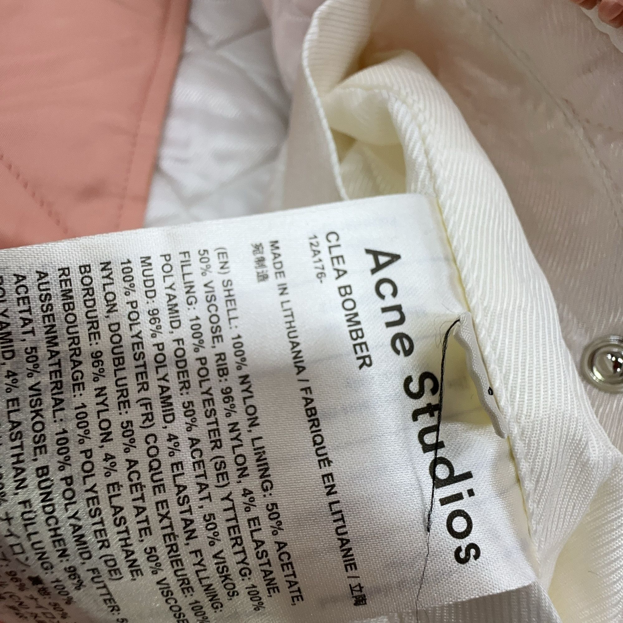 Acne Studios Acne Studios Pink Clea Bomber Jacket Size 32 Size XXS / US 00 / IT 34 - 5 Thumbnail