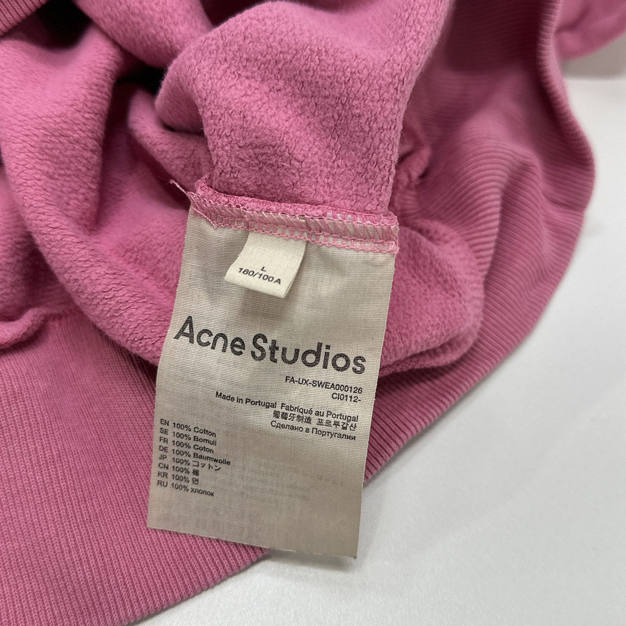 Acne Studios Acne Studios Bubblegum Pink Face Logo Sweatshirt L Size US L / EU 52-54 / 3 - 5 Thumbnail