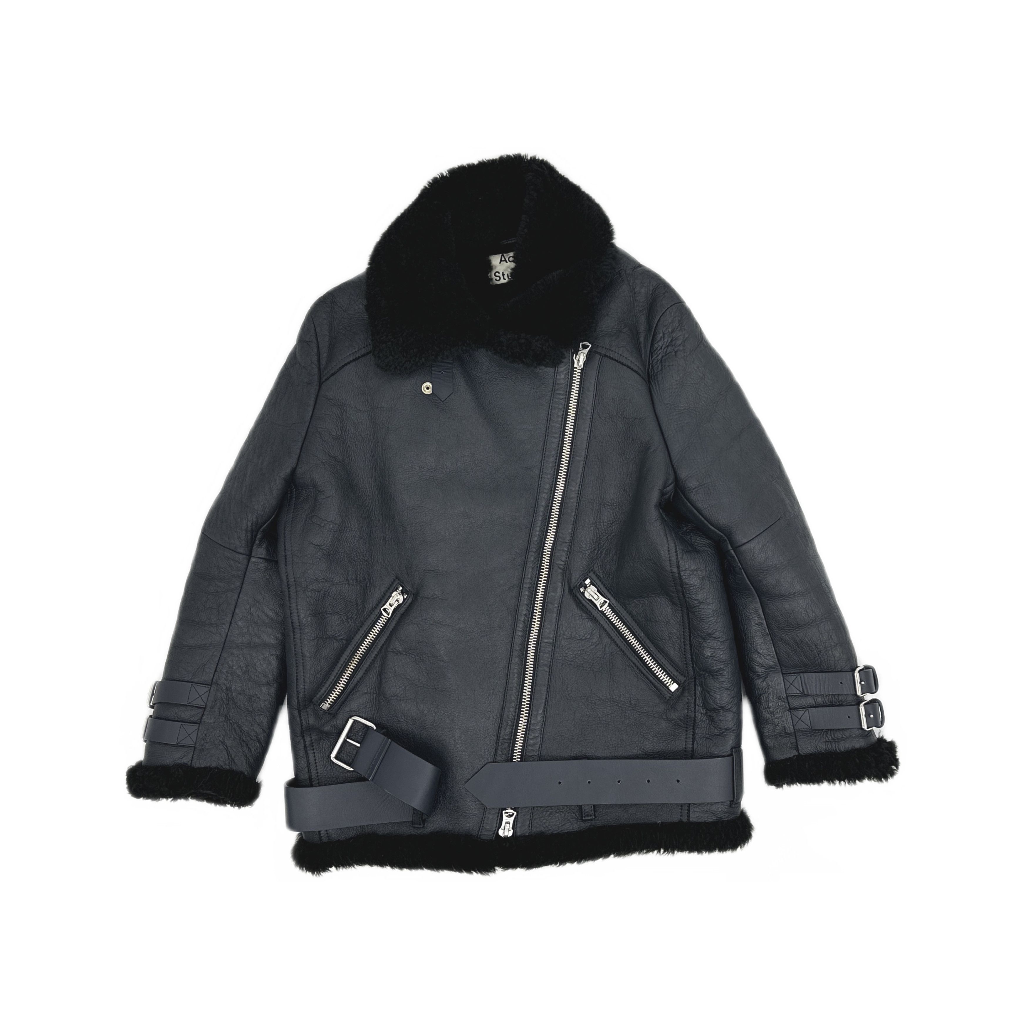Acne Studios Acne Studios Black Velocite Shearling Jacket 36 Size XS / US 0-2 / IT 36-38 - 2 Thumbnail