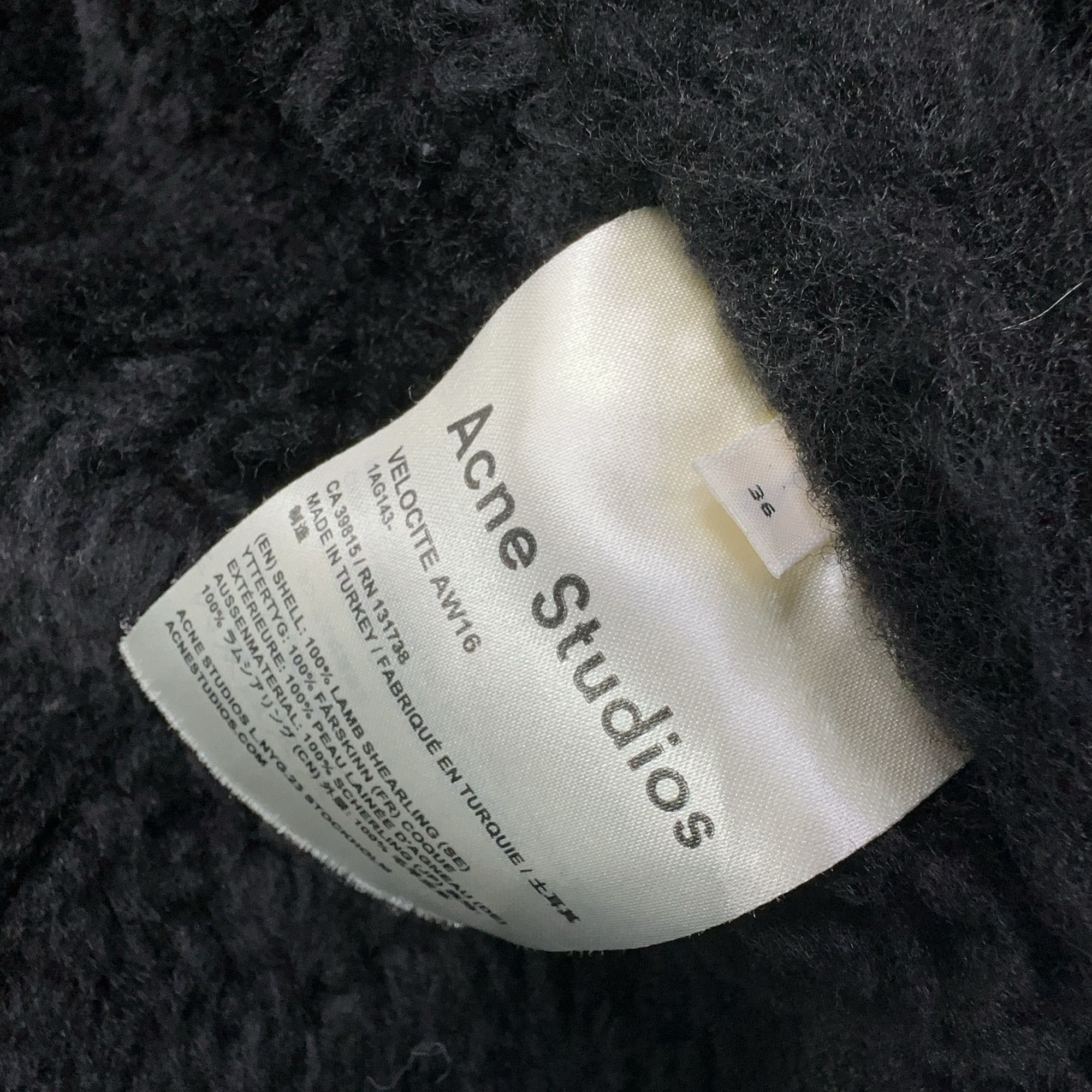 Acne Studios Acne Studios Black Velocite Shearling Jacket 36 Size XS / US 0-2 / IT 36-38 - 5 Thumbnail