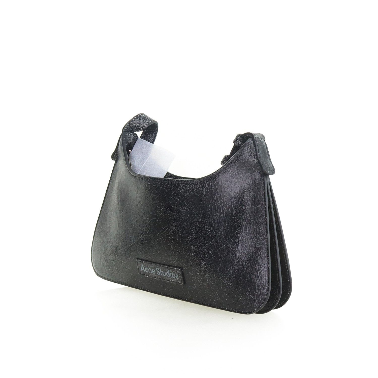Acne Studios Acne Studios Cracked Leather Platt Shoulder Bag ONE SIZE Size ONE SIZE - 3 Thumbnail