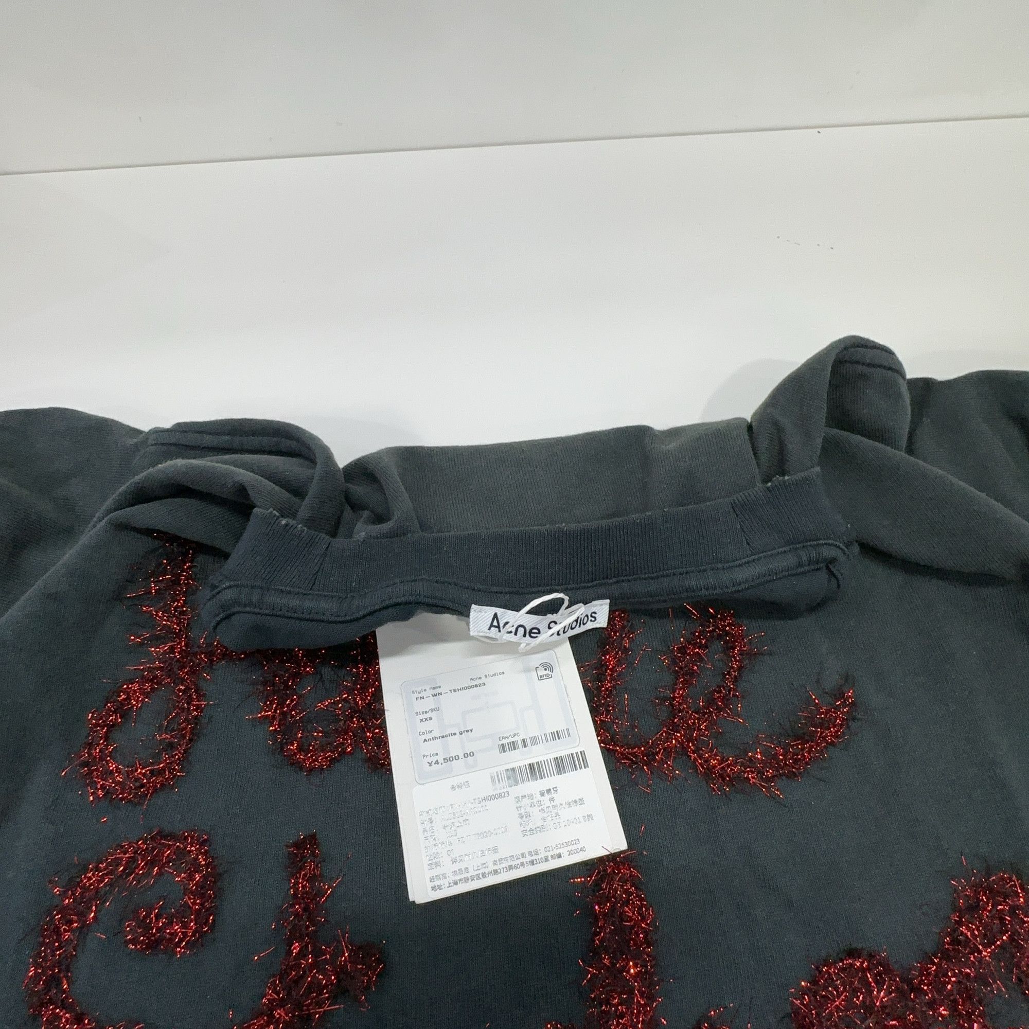 Acne Studios Acne Studios Embroidered Logo Long Sleeve T-Shirt XXS Size US XXS / EU 40 - 8 Thumbnail