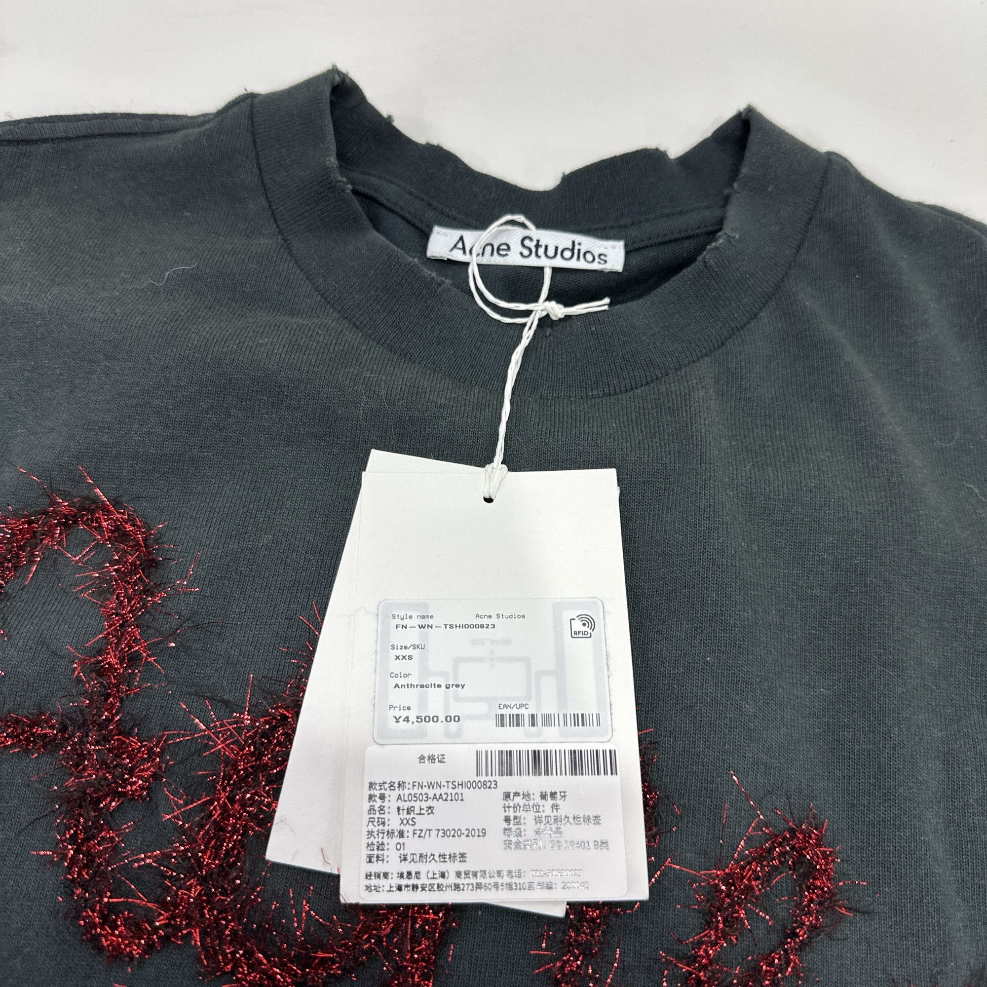 Acne Studios Acne Studios Embroidered Logo Long Sleeve T-Shirt XXS Size US XXS / EU 40 - 5 Thumbnail