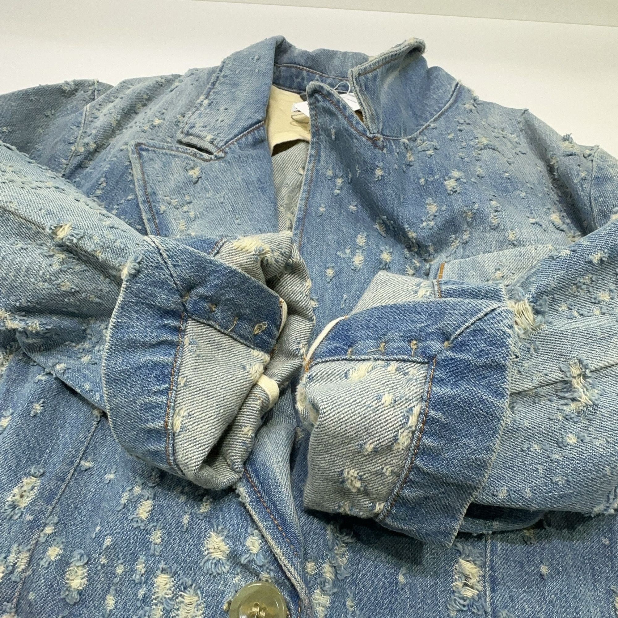 Acne Studios Acne Studios Distressed Denim Blazer Size 34 Size XS / US 0-2 / IT 36-38 - 15 Thumbnail