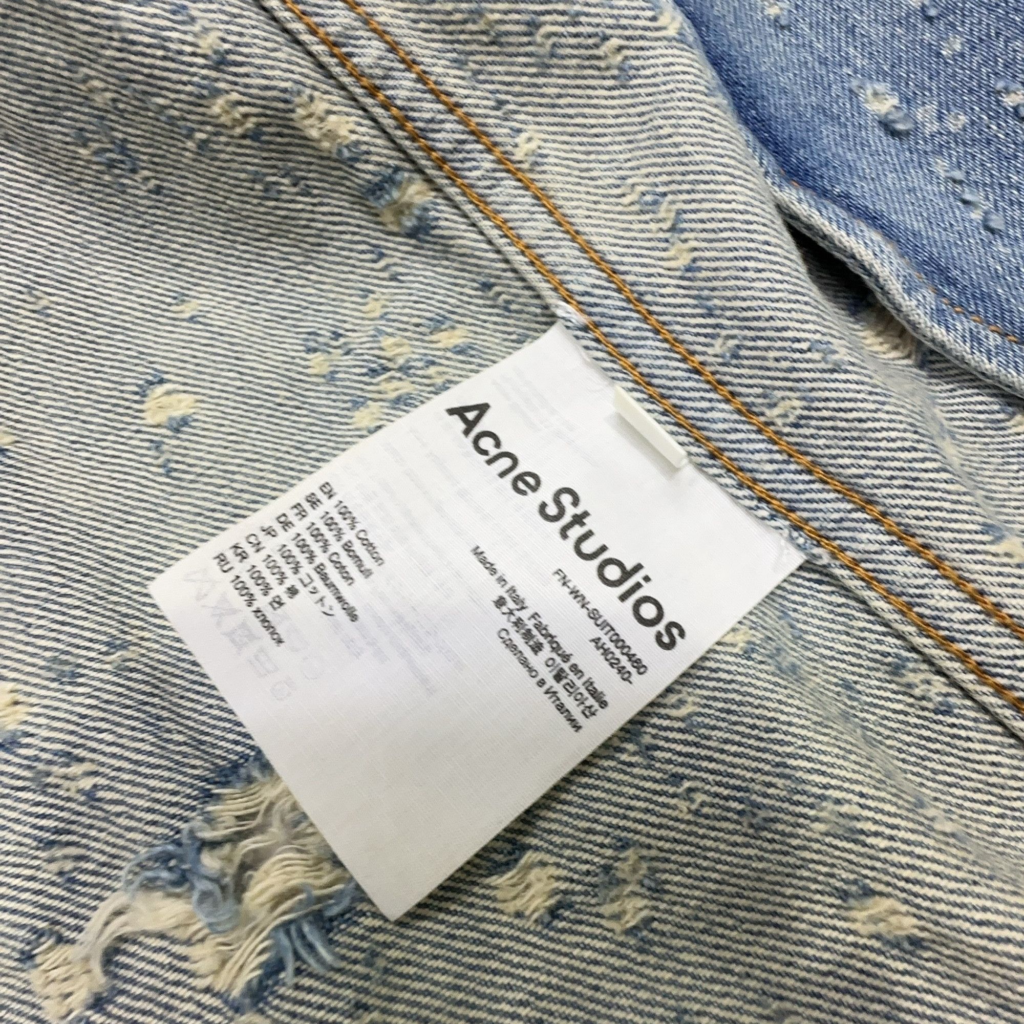 Acne Studios Acne Studios Distressed Denim Blazer Size 34 Size XS / US 0-2 / IT 36-38 - 4 Thumbnail