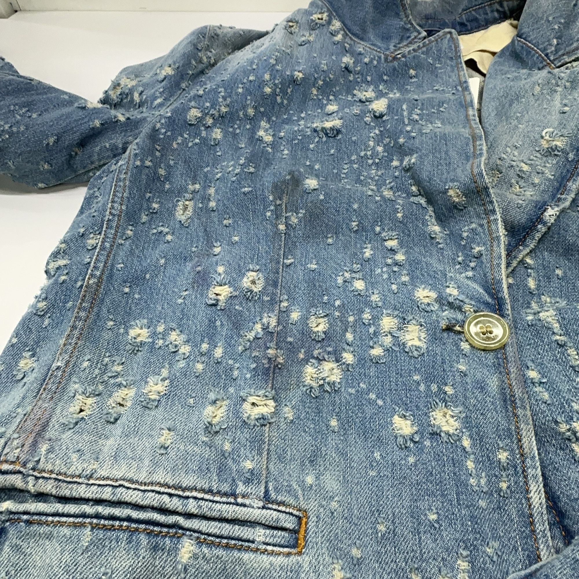 Acne Studios Acne Studios Distressed Denim Blazer Size 34 Size XS / US 0-2 / IT 36-38 - 9 Thumbnail