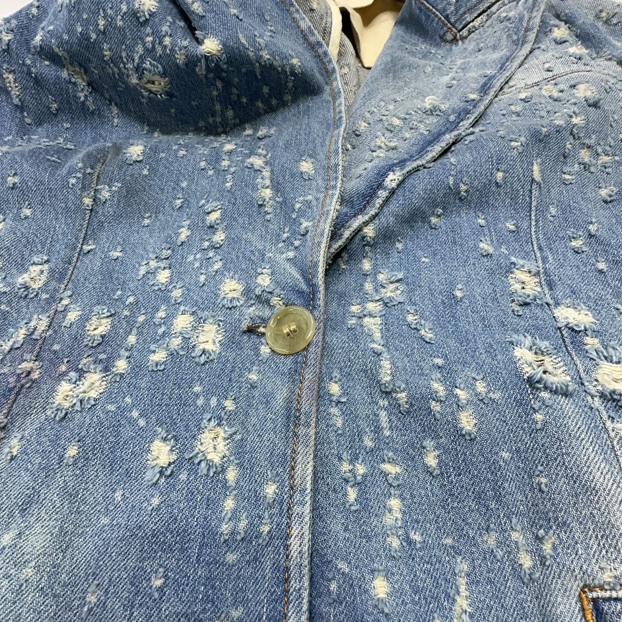 Acne Studios Acne Studios Distressed Denim Blazer Size 34 Size XS / US 0-2 / IT 36-38 - 10 Thumbnail