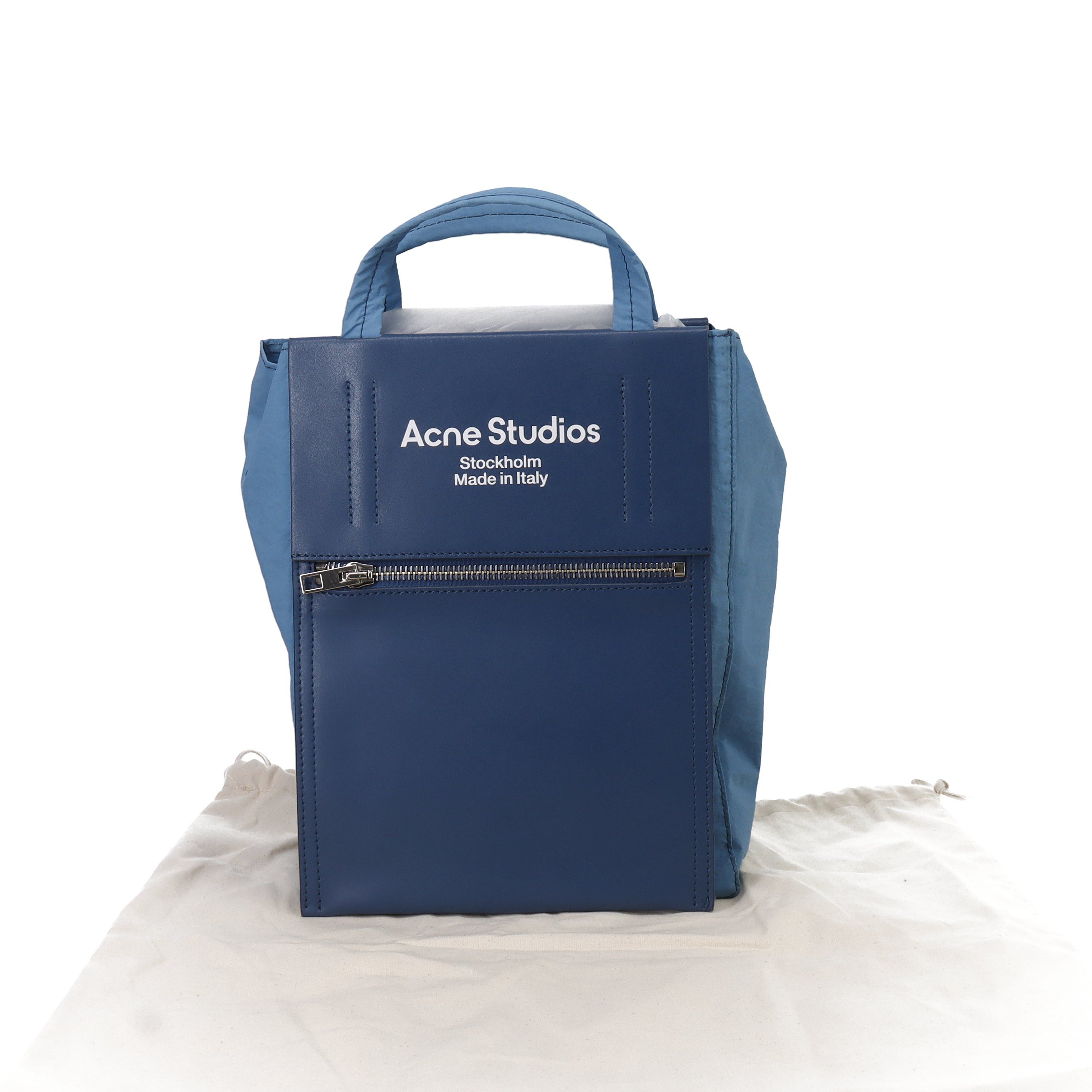 Acne Studios Acne Studios Blue Nylon Leather Tote Bag ONE SIZE Size ONE SIZE - 6 Thumbnail