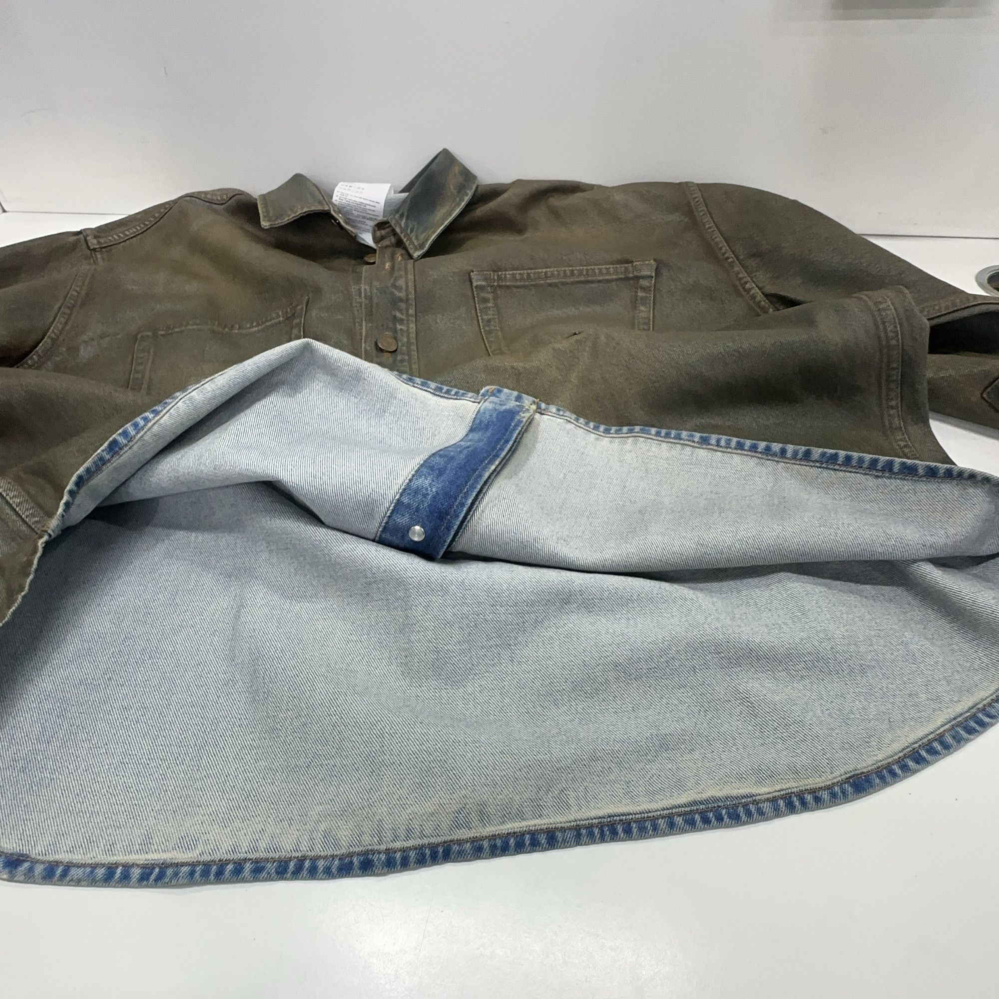 Acne Studios Acne Studios Tan Distressed Denim Jacket XS/S Size US XS / EU 42 / 0 - 6 Thumbnail
