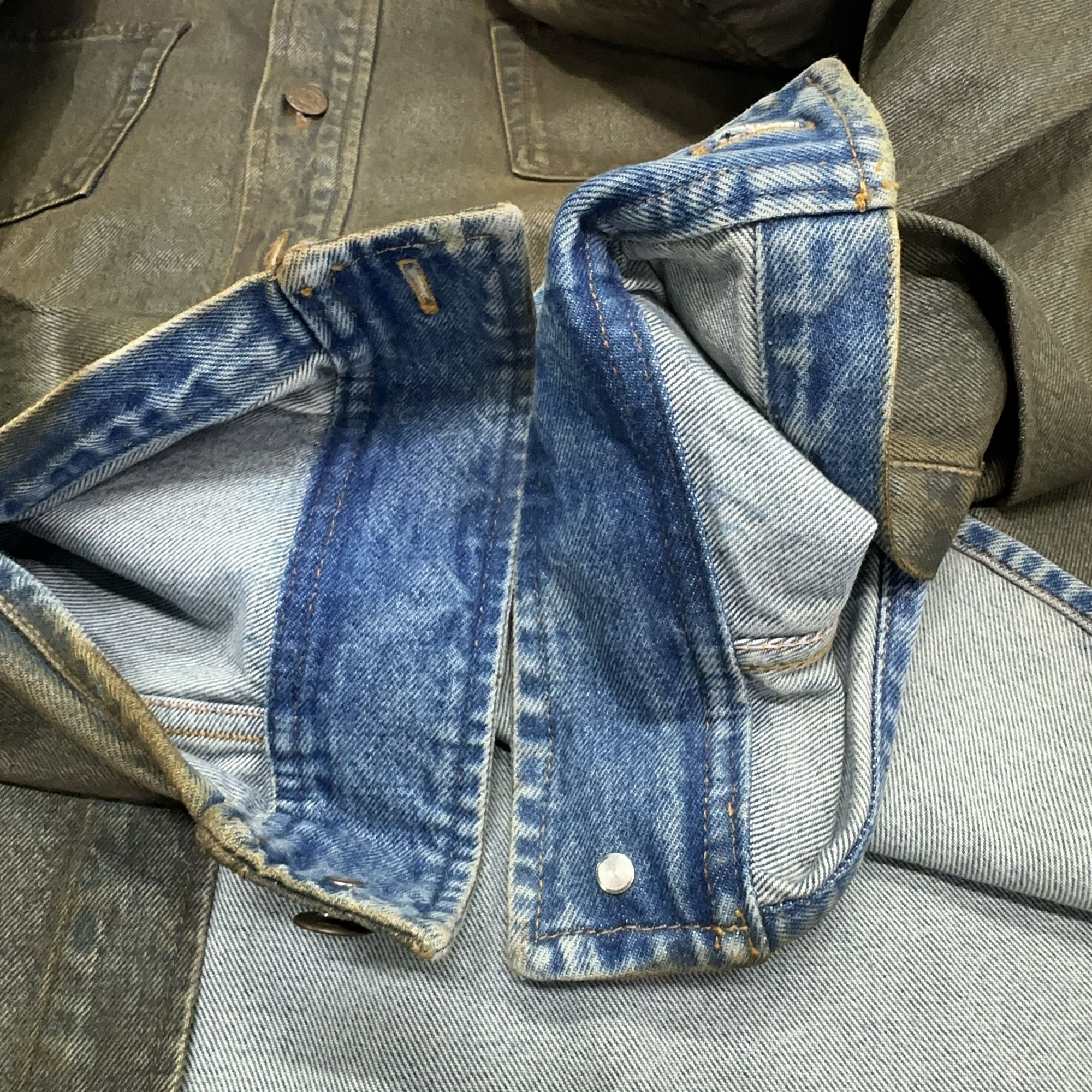Acne Studios Acne Studios Tan Distressed Denim Jacket XS/S Size US XS / EU 42 / 0 - 7 Thumbnail