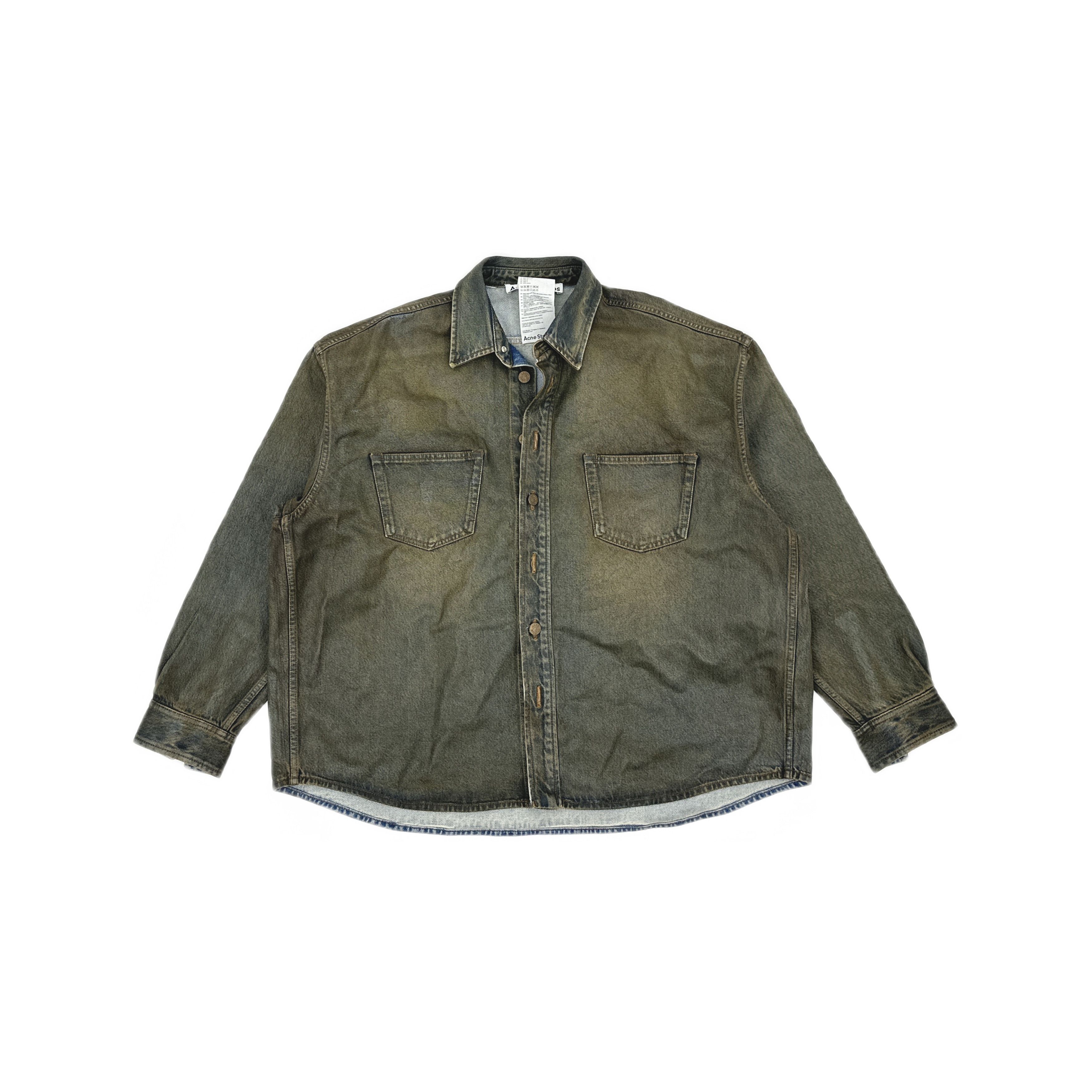 Acne Studios Acne Studios Tan Distressed Denim Jacket XS/S Size US XS / EU 42 / 0 - 2 Thumbnail