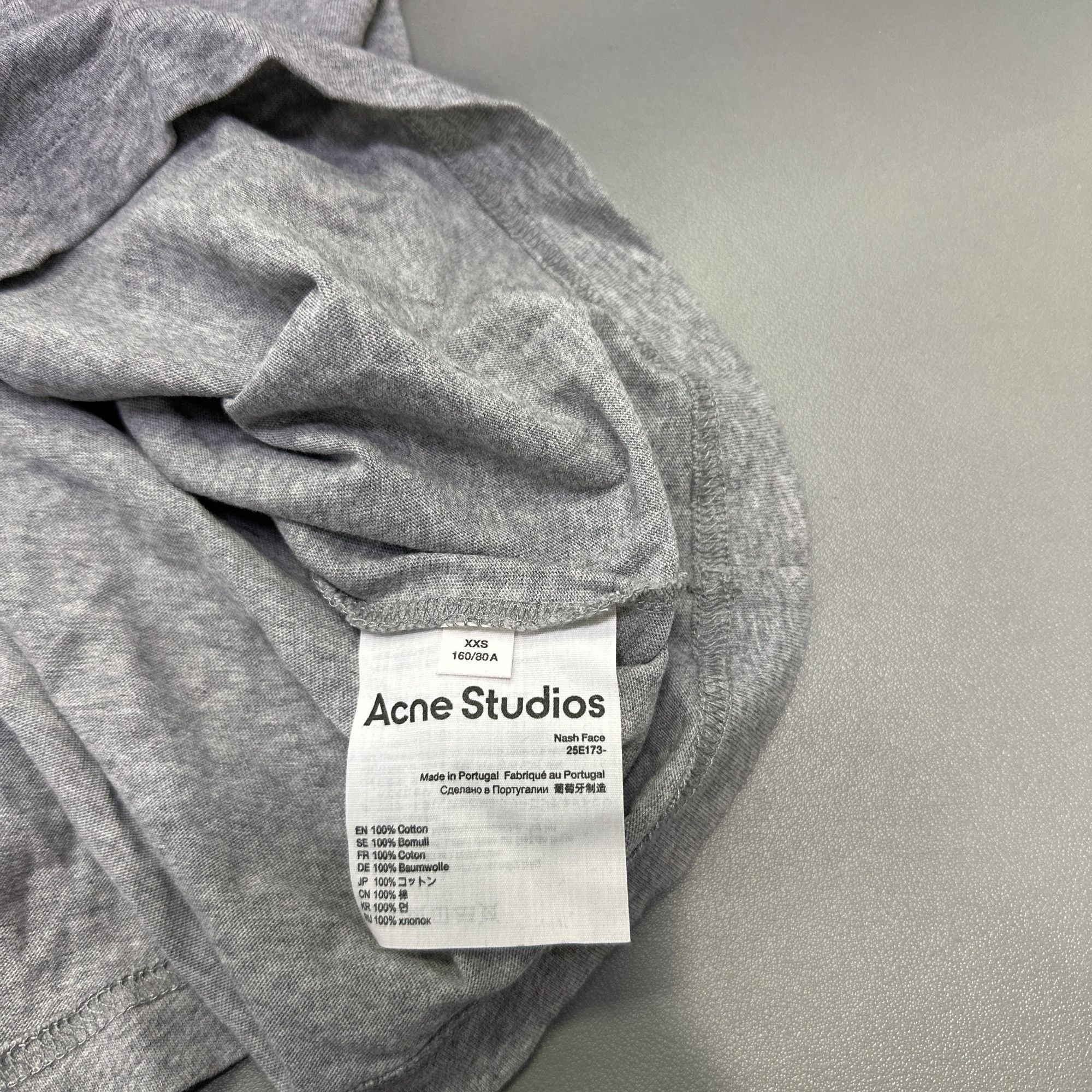 Acne Studios Acne Studios Grey Nash Face T-Shirt XXS Size US XXS / EU 40 - 5 Thumbnail