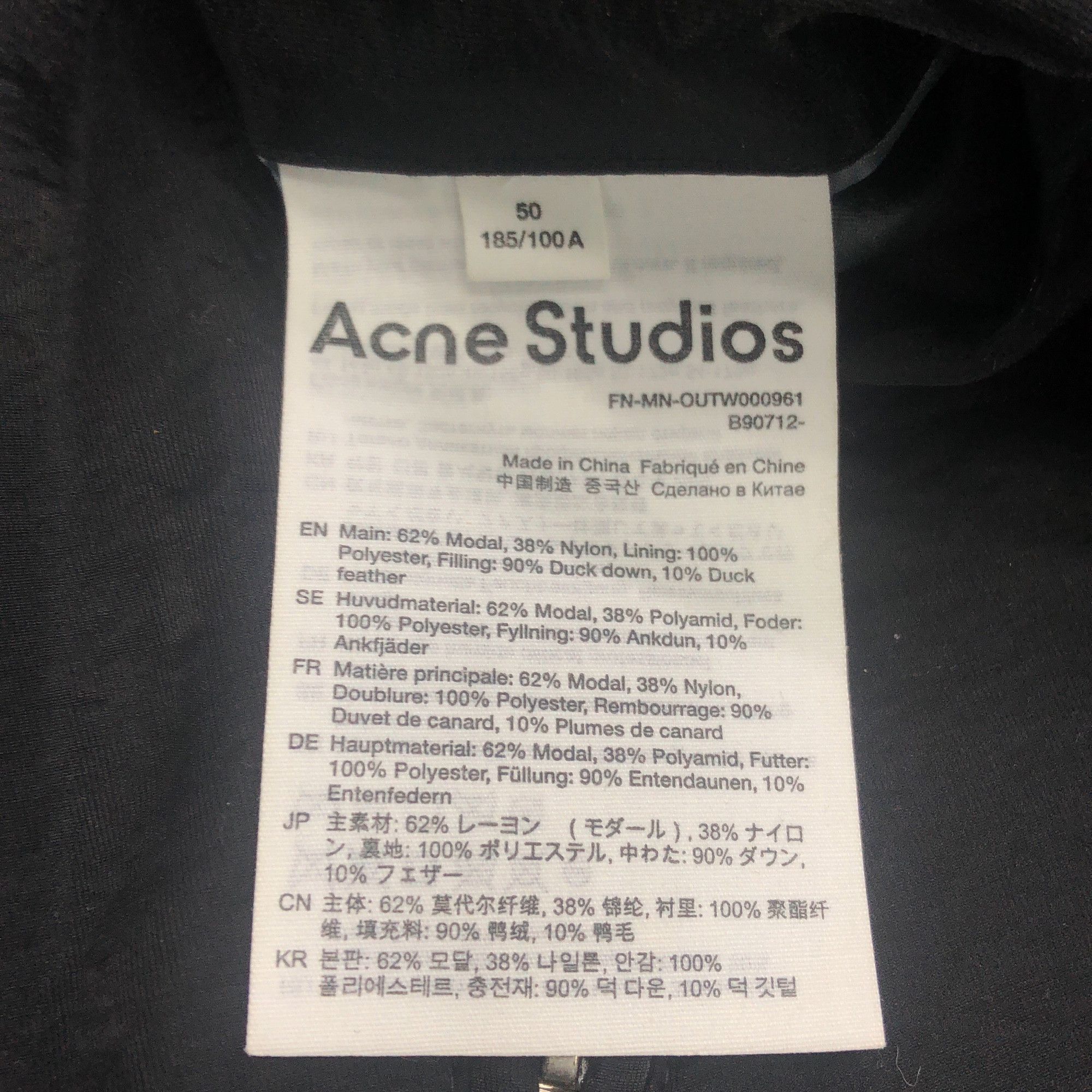 Acne Studios Acne Studios Duck Down Puffer Jacket 50 Size US M / EU 48-50 / 2 - 4 Thumbnail