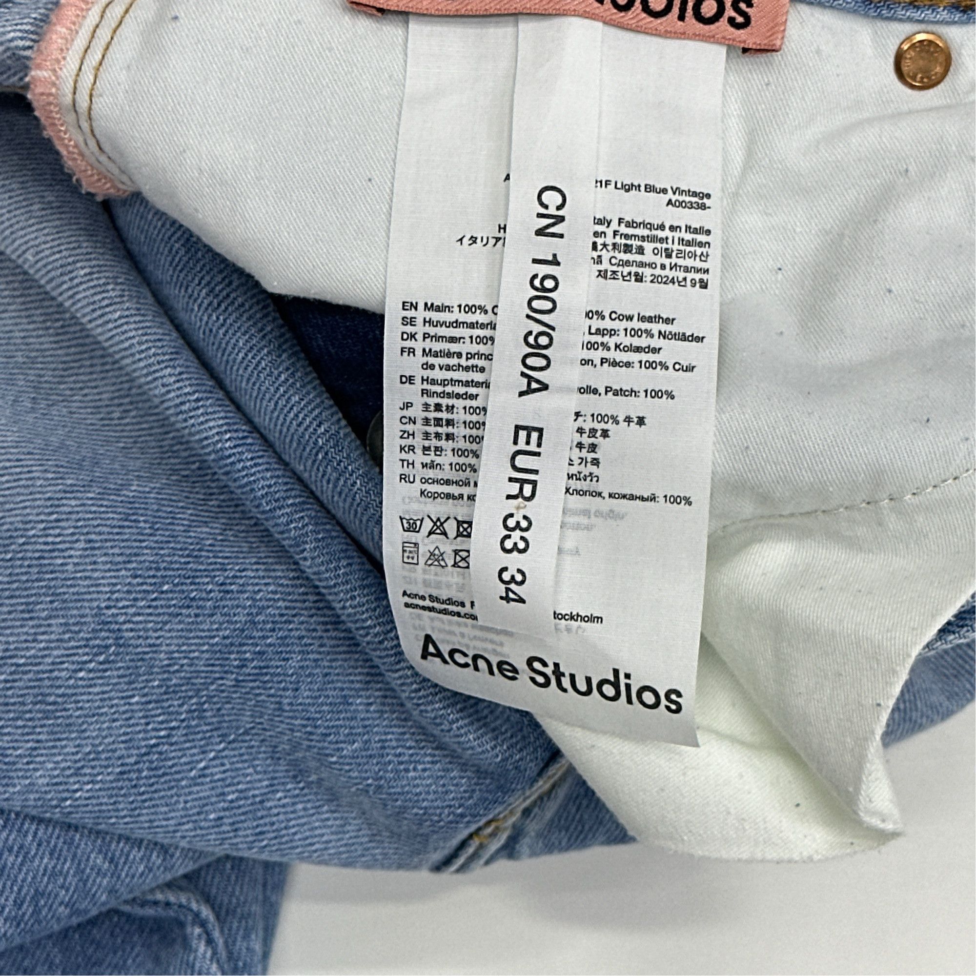 Acne Studios Acne Studios SS22 2021F Wide-Leg Jeans Blue 33 Size 33" - 4 Thumbnail