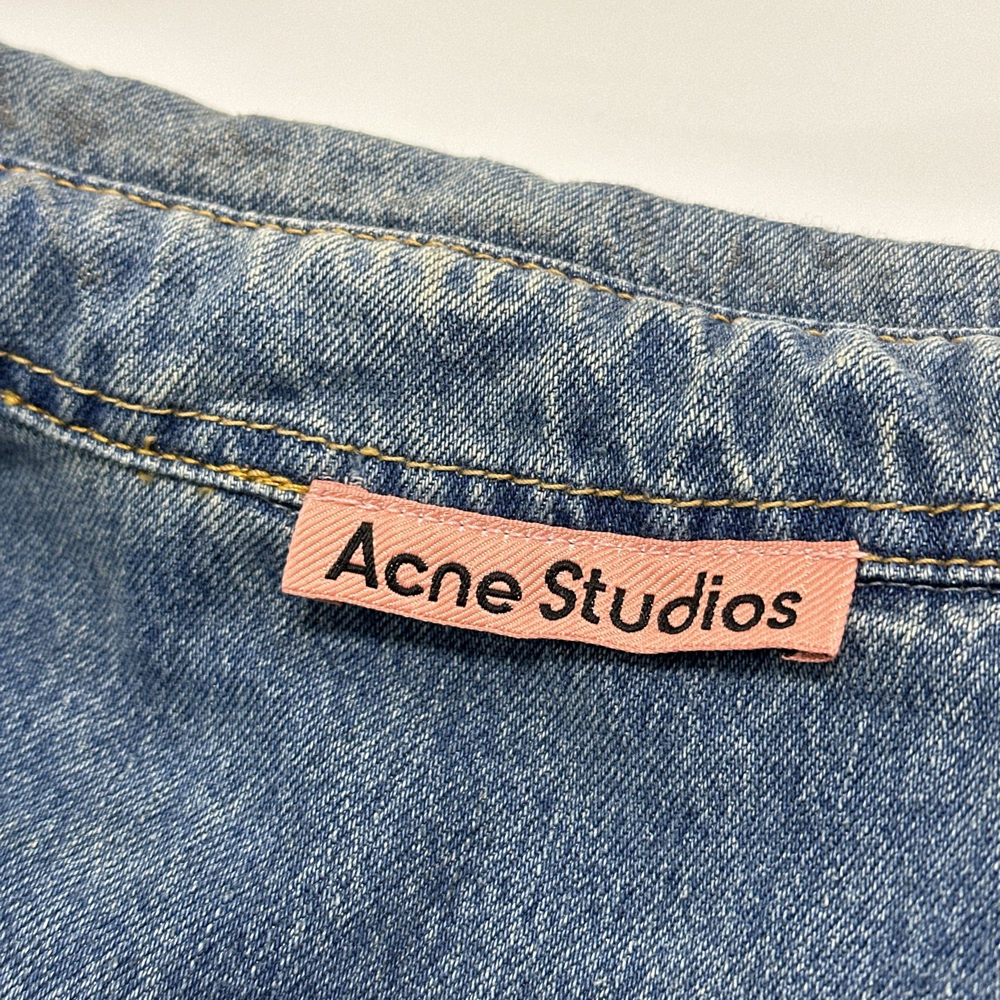 Acne Studios Acne Studios Distressed Paint Splatter Denim Shirt S Size US S / EU 44-46 / 1 - 5 Thumbnail