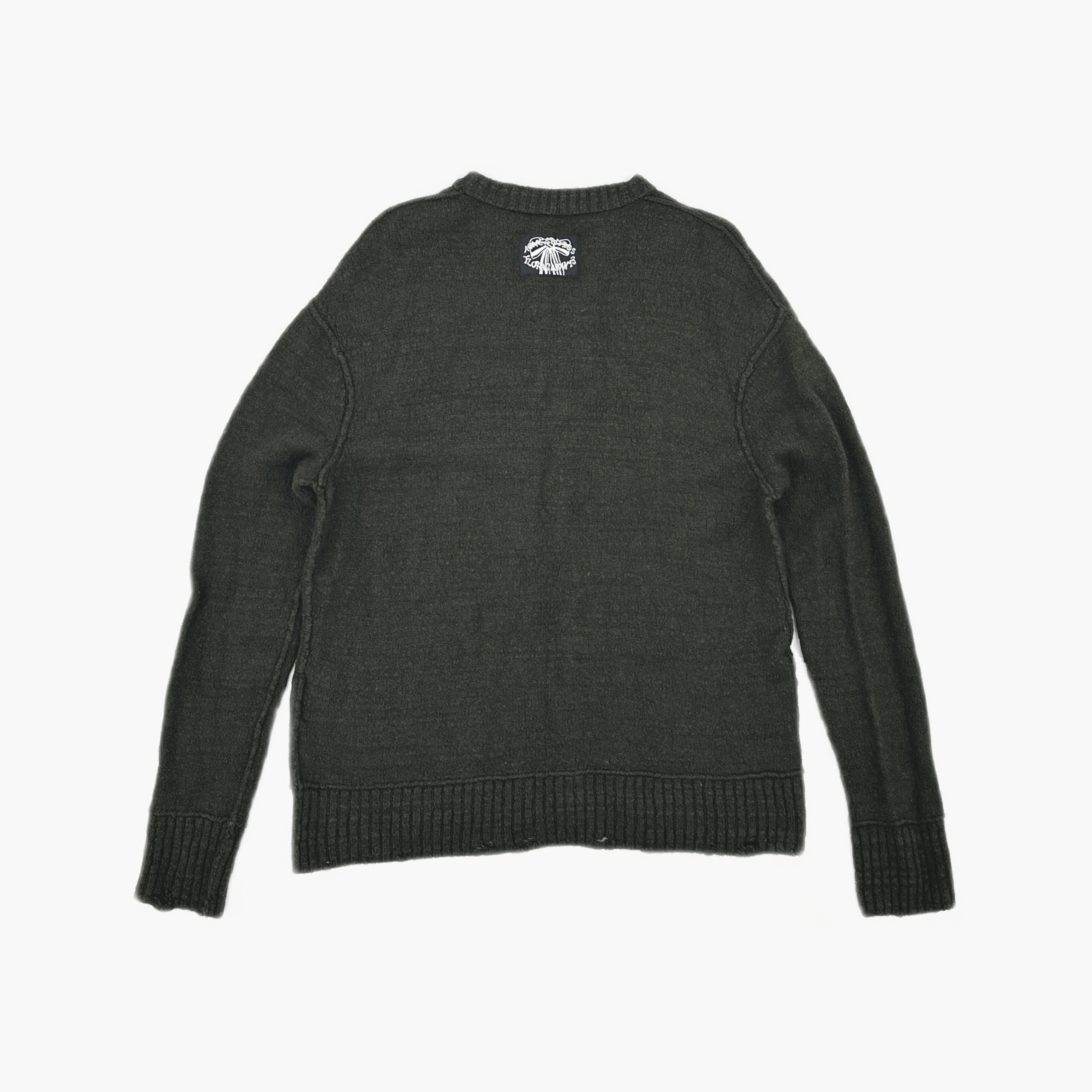 Acne Studios Acne Studios Distressed Khaki Green Wool Sweater Size M Size US M / EU 48-50 / 2 - 3 Thumbnail