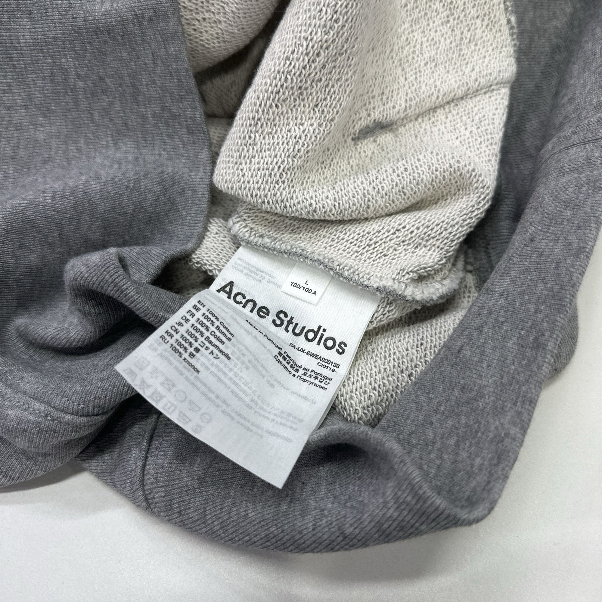 Acne Studios Acne Studios Gray Face Logo Hoodie Size L Size US L / EU 52-54 / 3 - 4 Thumbnail