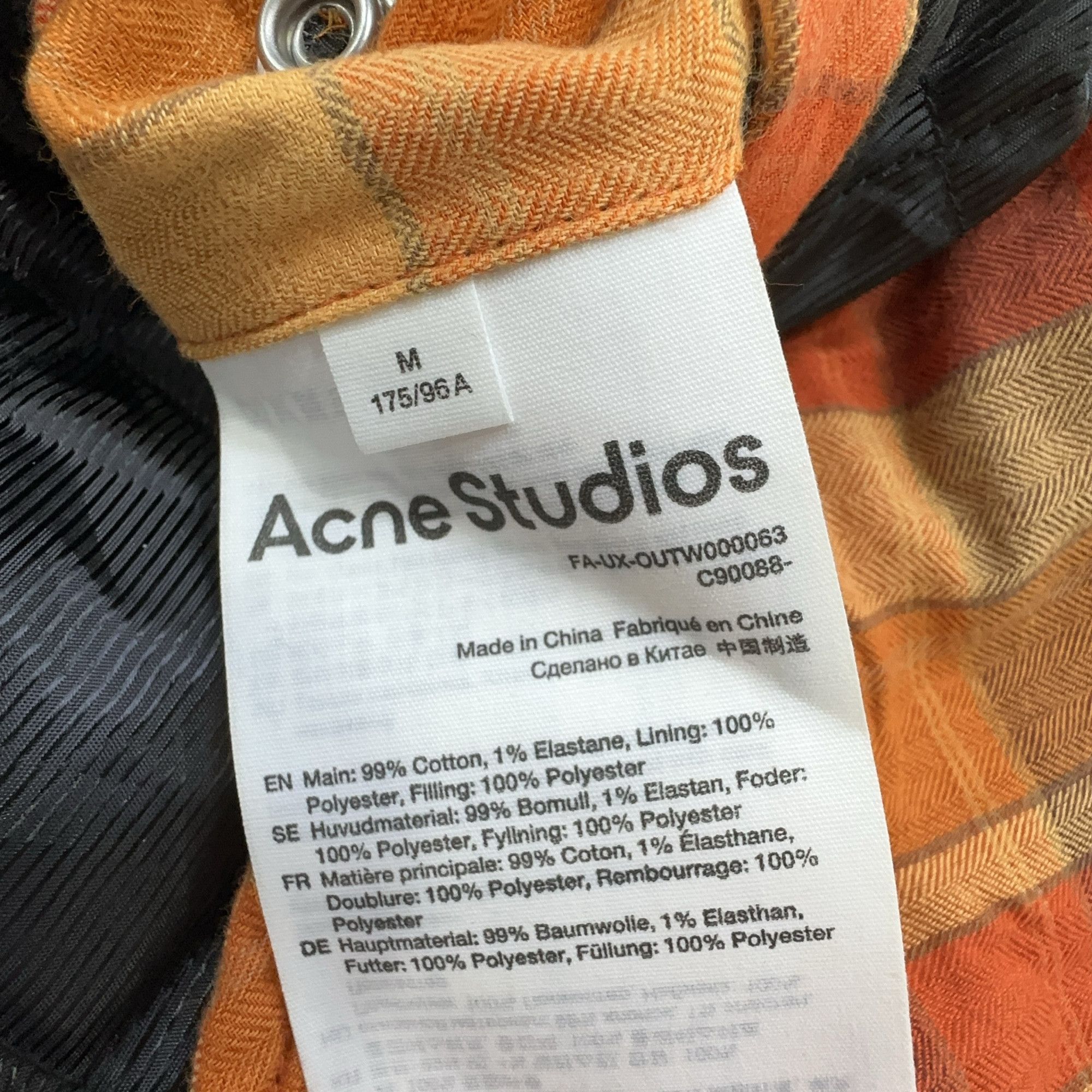 Acne Studios Acne Studios Plaid Padded Overshirt Size M Size US M / EU 48-50 / 2 - 6 Thumbnail