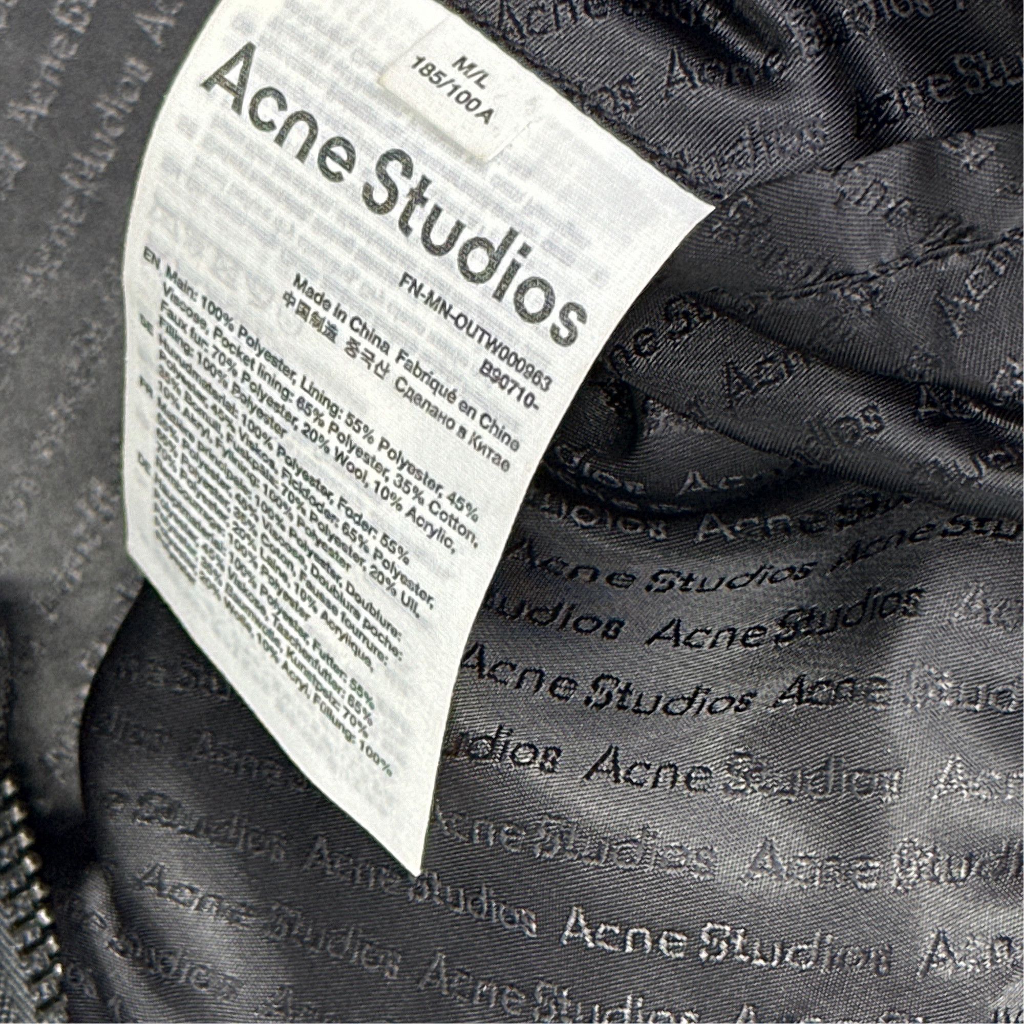 Acne Studios Acne Studios Black Fleece Collar Bomber Jacket M/L Size US L / EU 52-54 / 3 - 5 Thumbnail