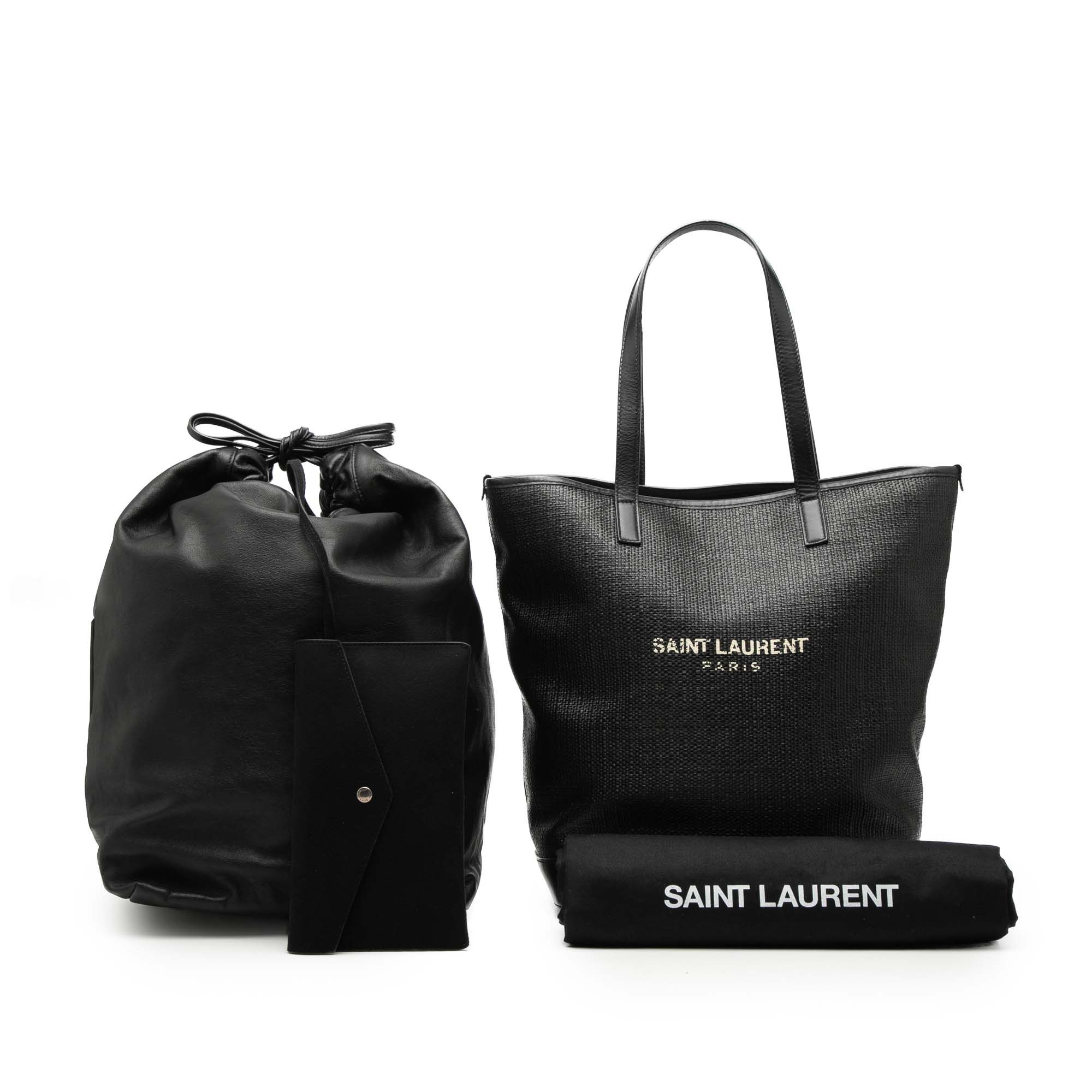 Saint Laurent Paris Raffia Teddy Shopping Tote Size ONE SIZE - 8 Thumbnail