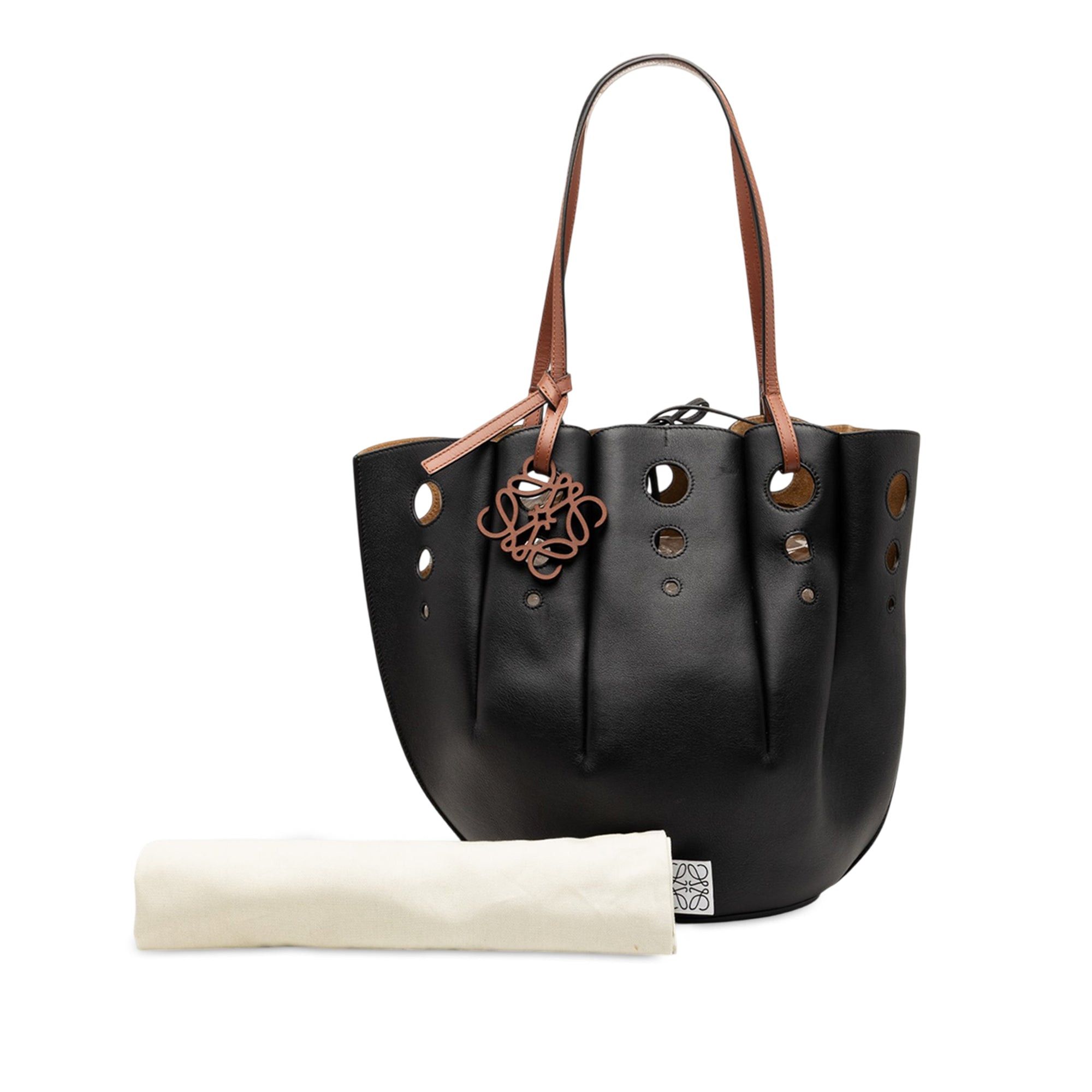Loewe Paulas Ibiza Perforated Leather Shell Basket Tote Size ONE SIZE - 8 Thumbnail