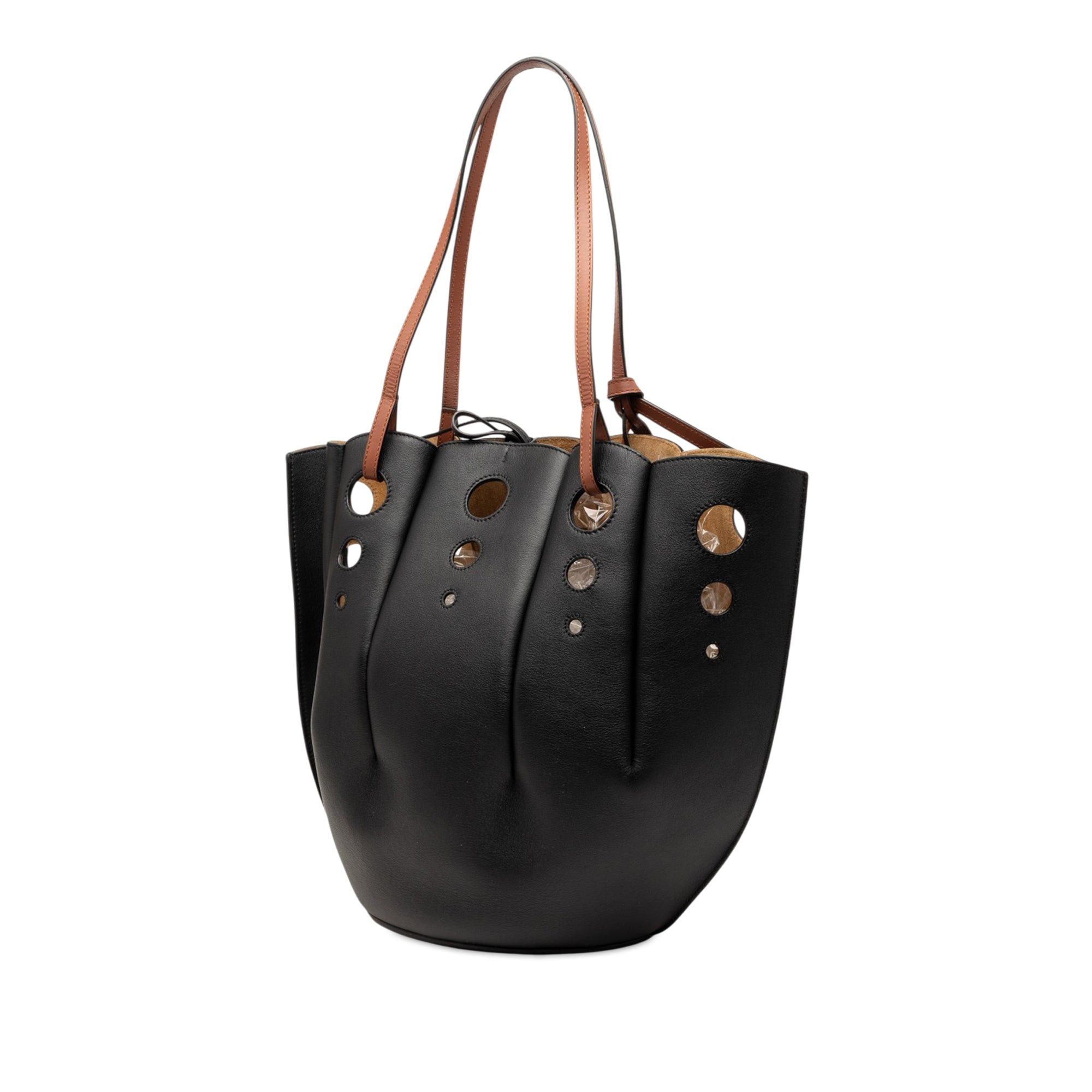 Loewe Paulas Ibiza Perforated Leather Shell Basket Tote Size ONE SIZE - 2 Thumbnail