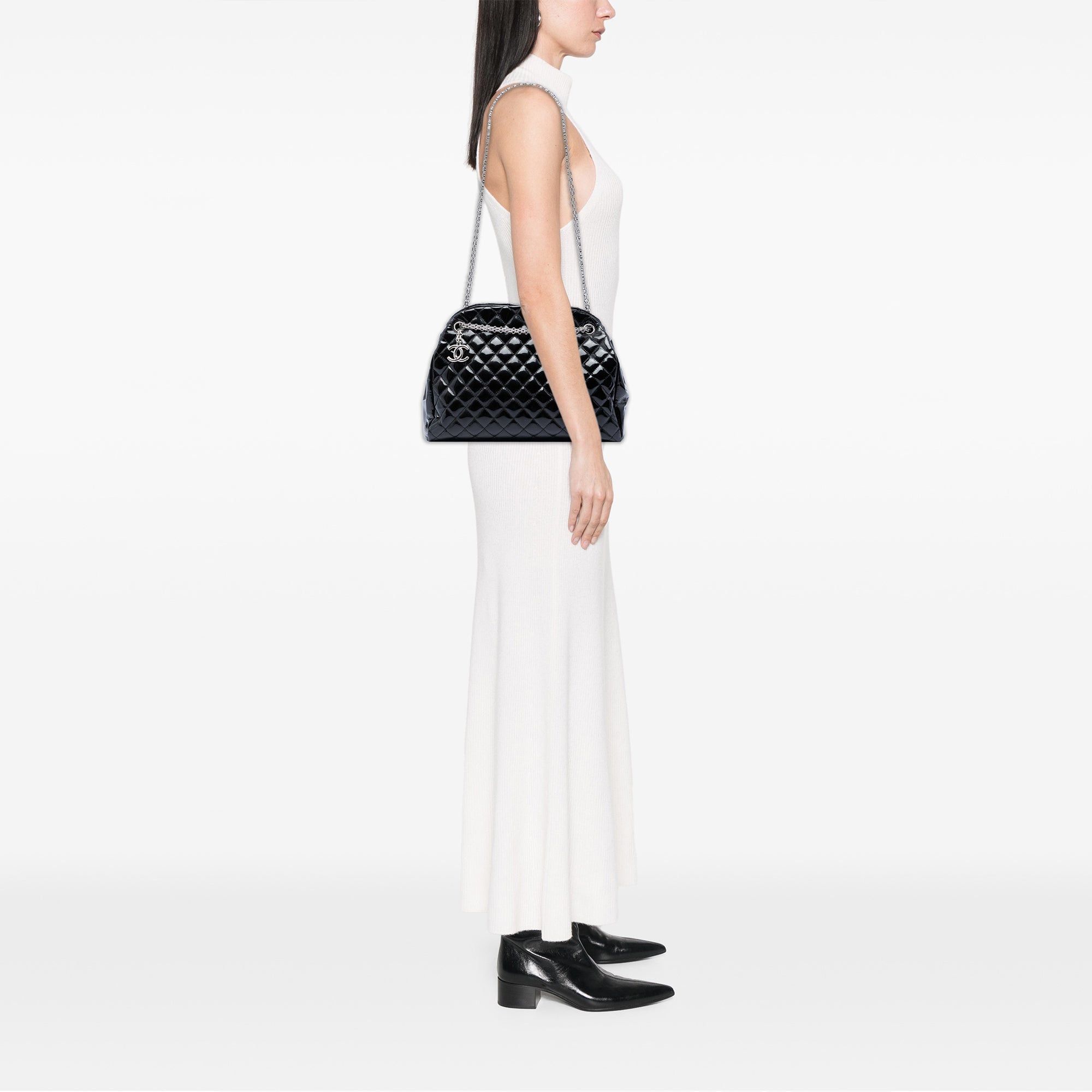 Chanel Large Quilted Patent Just Mademoiselle Bowling Bag Size ONE SIZE - 7 Thumbnail