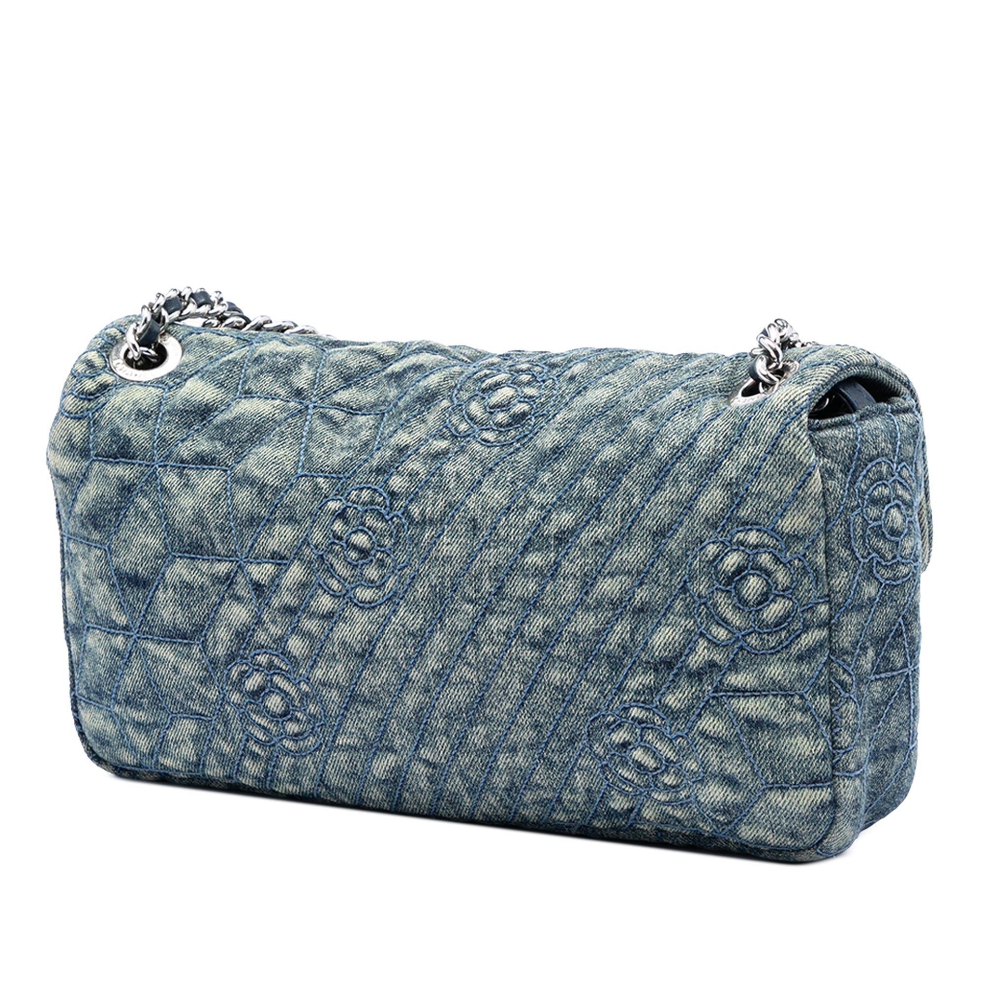 Chanel Medium Embroidered Denim Camellia Flap Size ONE SIZE - 2 Thumbnail