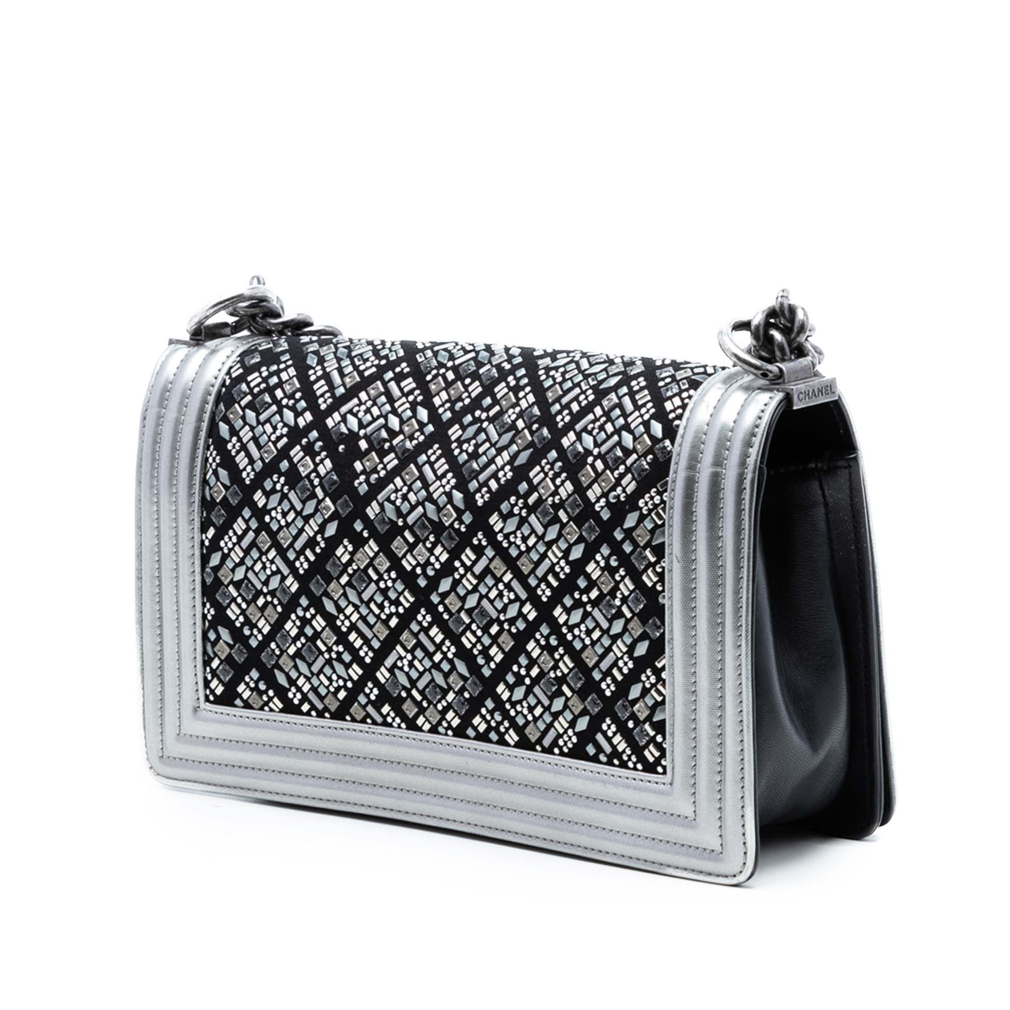Chanel Old Medium Calfskin Crystal Embellished Boy Flap Size ONE SIZE - 2 Thumbnail
