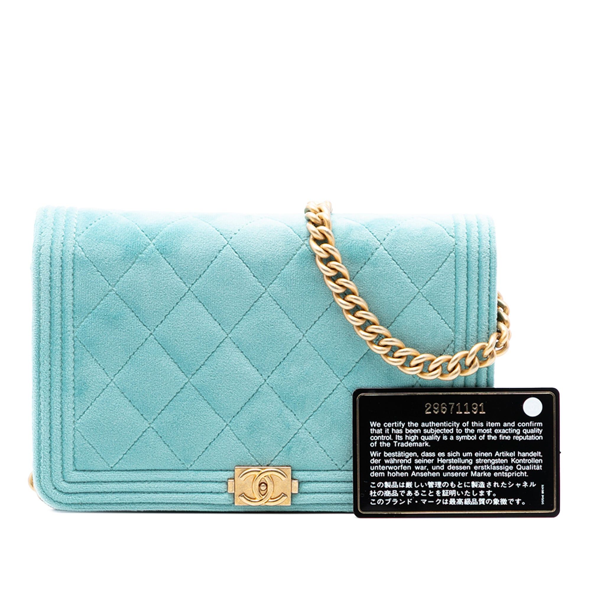 Chanel Quilted Velvet Boy Wallet On Chain Size ONE SIZE - 8 Thumbnail