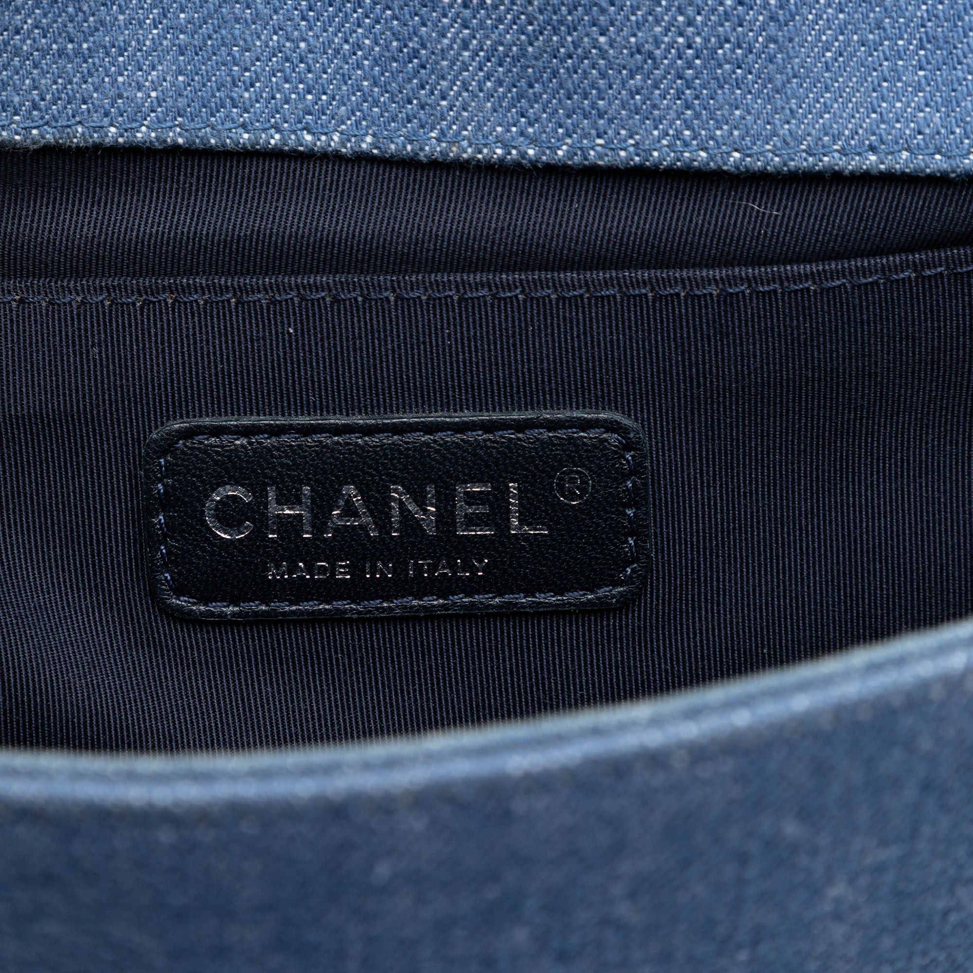 Chanel Old Medium Chevron Denim Boy Flap Size ONE SIZE - 5 Thumbnail