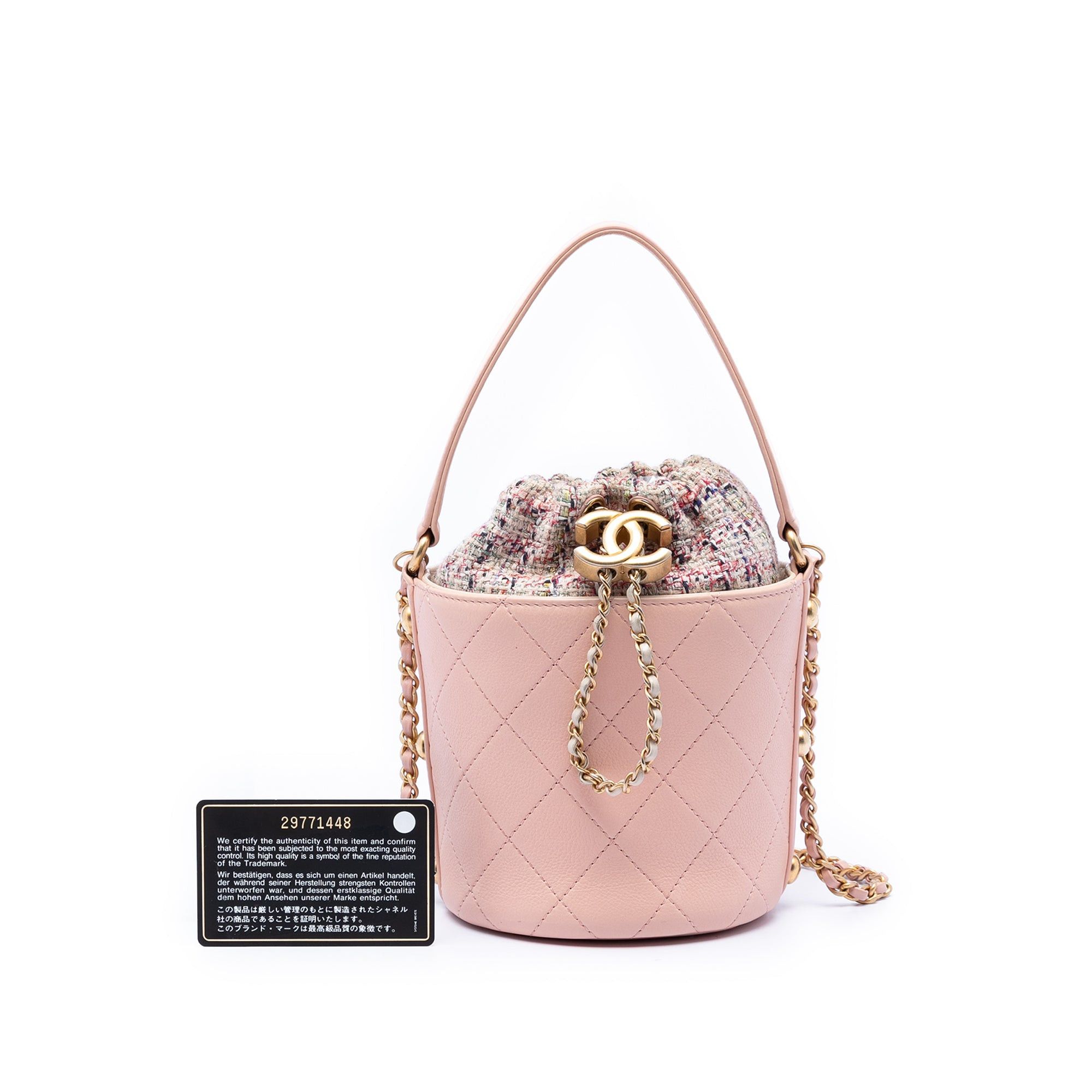 Chanel Small CC Calfskin and Tweed Drawstring Bucket Bag Size ONE SIZE - 8 Thumbnail