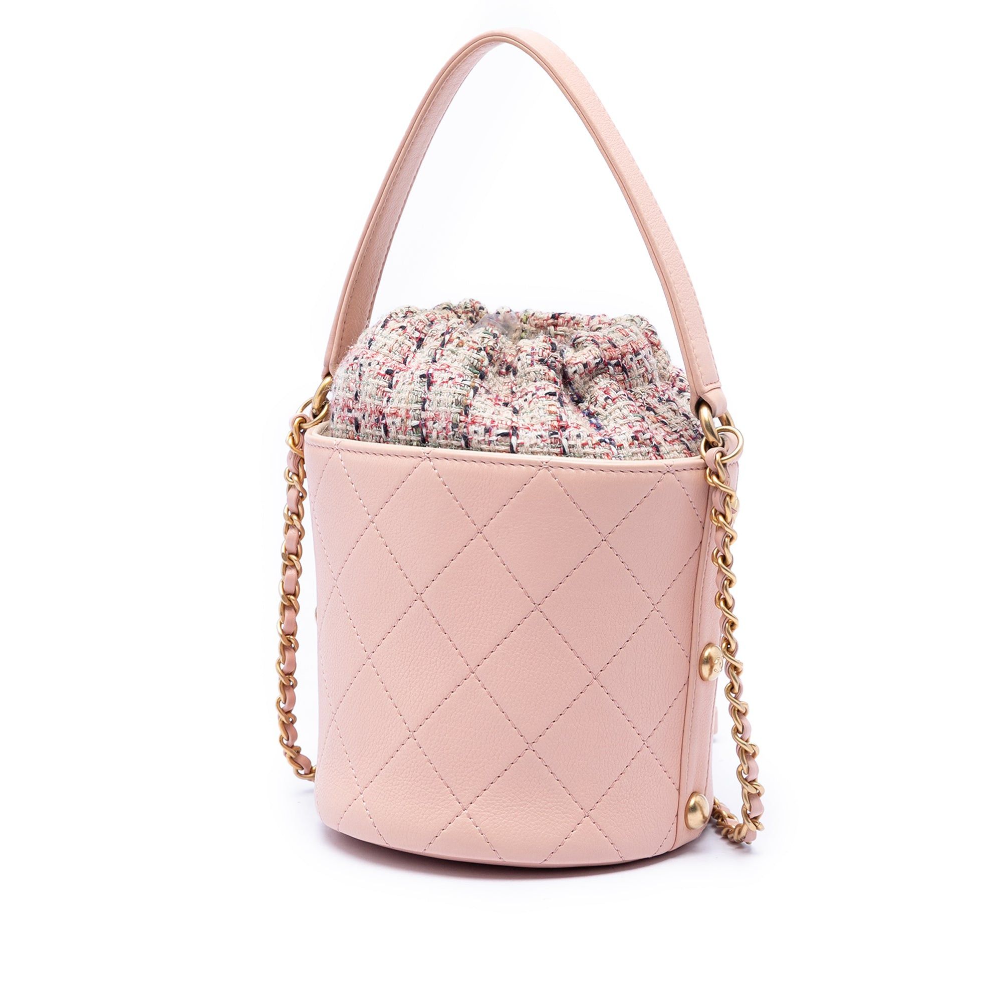 Chanel Small CC Calfskin and Tweed Drawstring Bucket Bag Size ONE SIZE - 2 Thumbnail