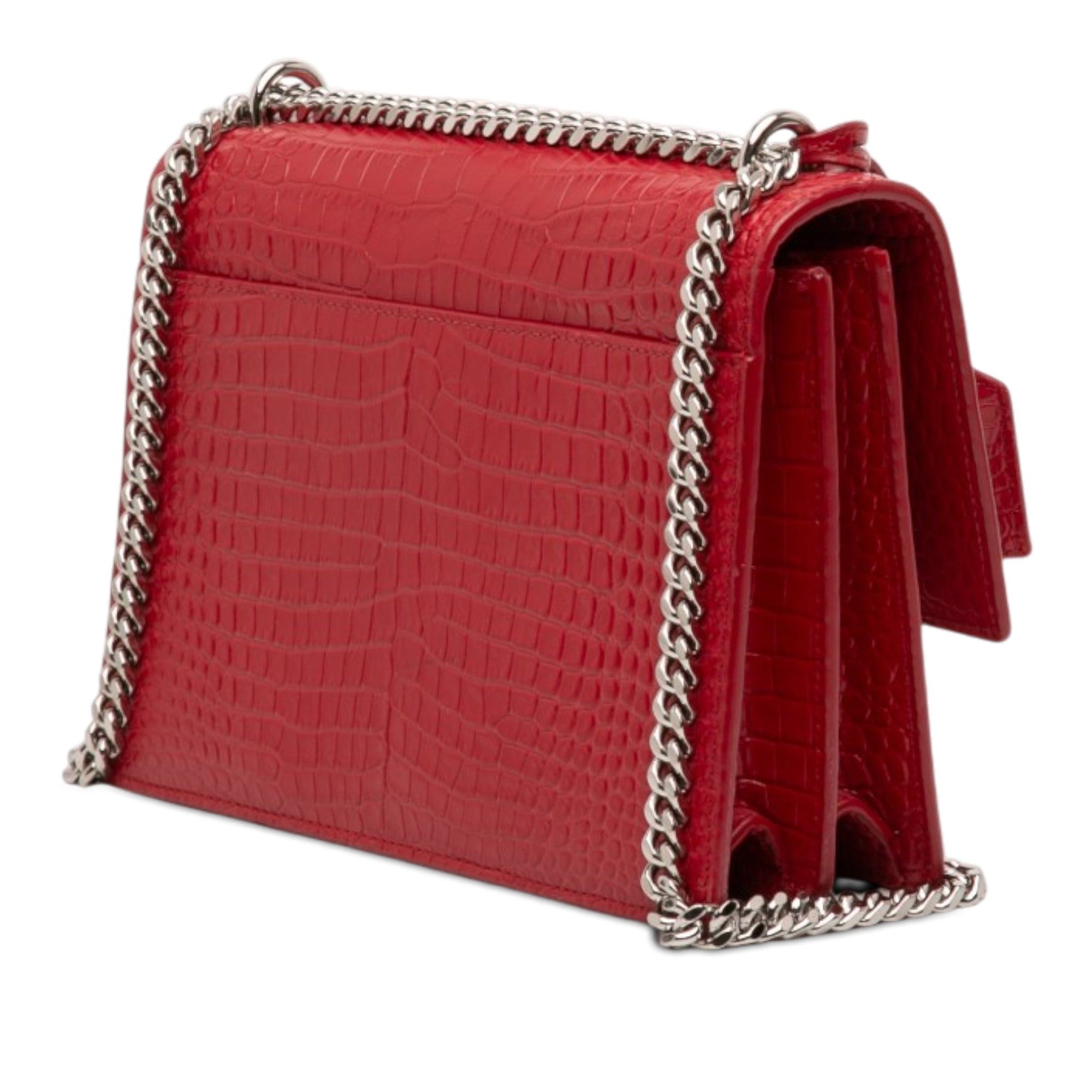 Saint Laurent Paris Medium Croc Embossed Leather Monogram Sunset Crossbody Size ONE SIZE - 2 Thumbnail