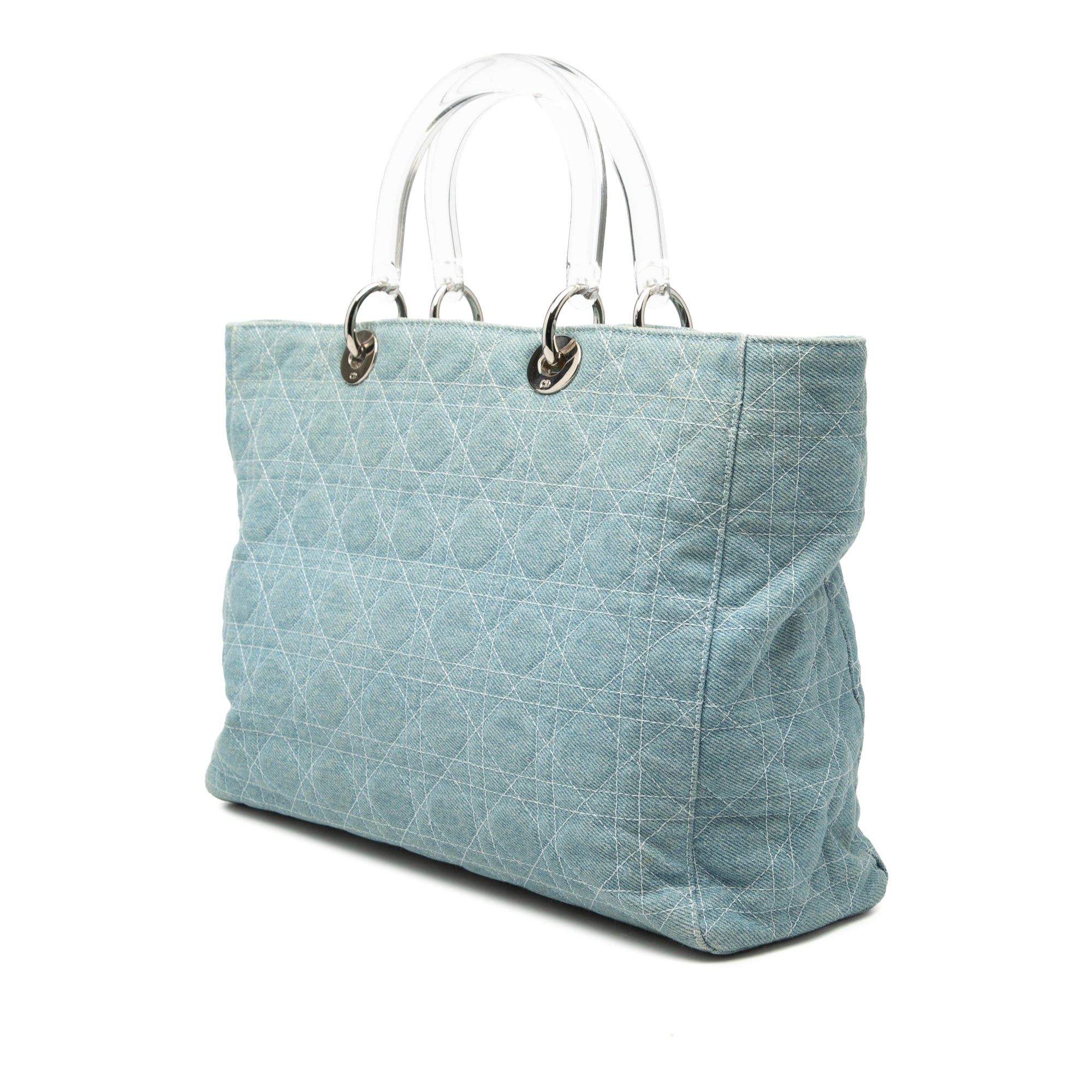Dior Large Denim Cannage Acrylic Handles Lady Dior Size ONE SIZE - 2 Thumbnail